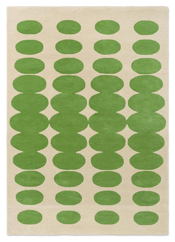 Optical Oval Green/Cream Tappeto | Misura: 250 × 350 cm