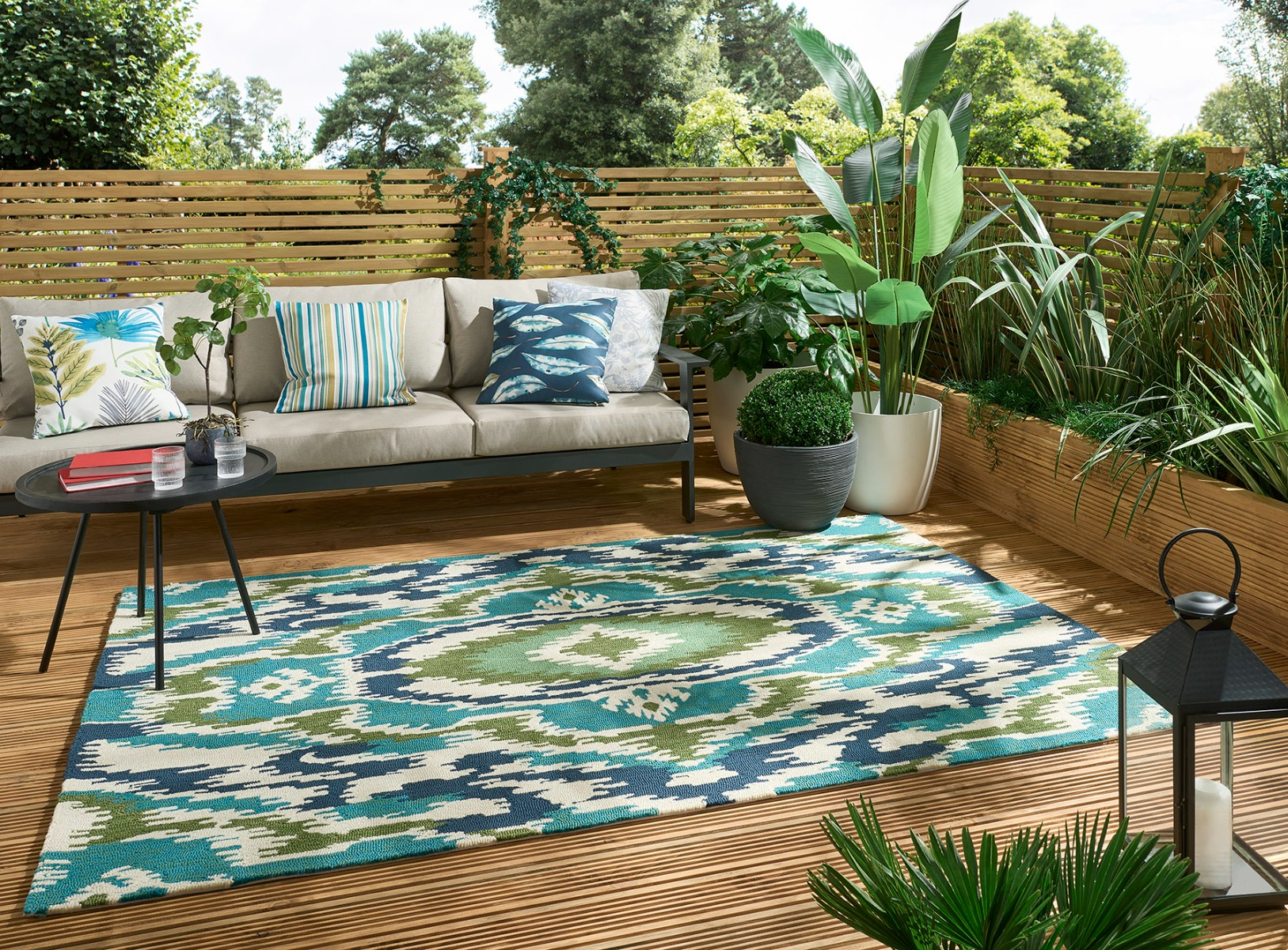 Tappeto Ixora Emera/Palm/Chartr Per Esterni | Misura: 160 x 230 cm