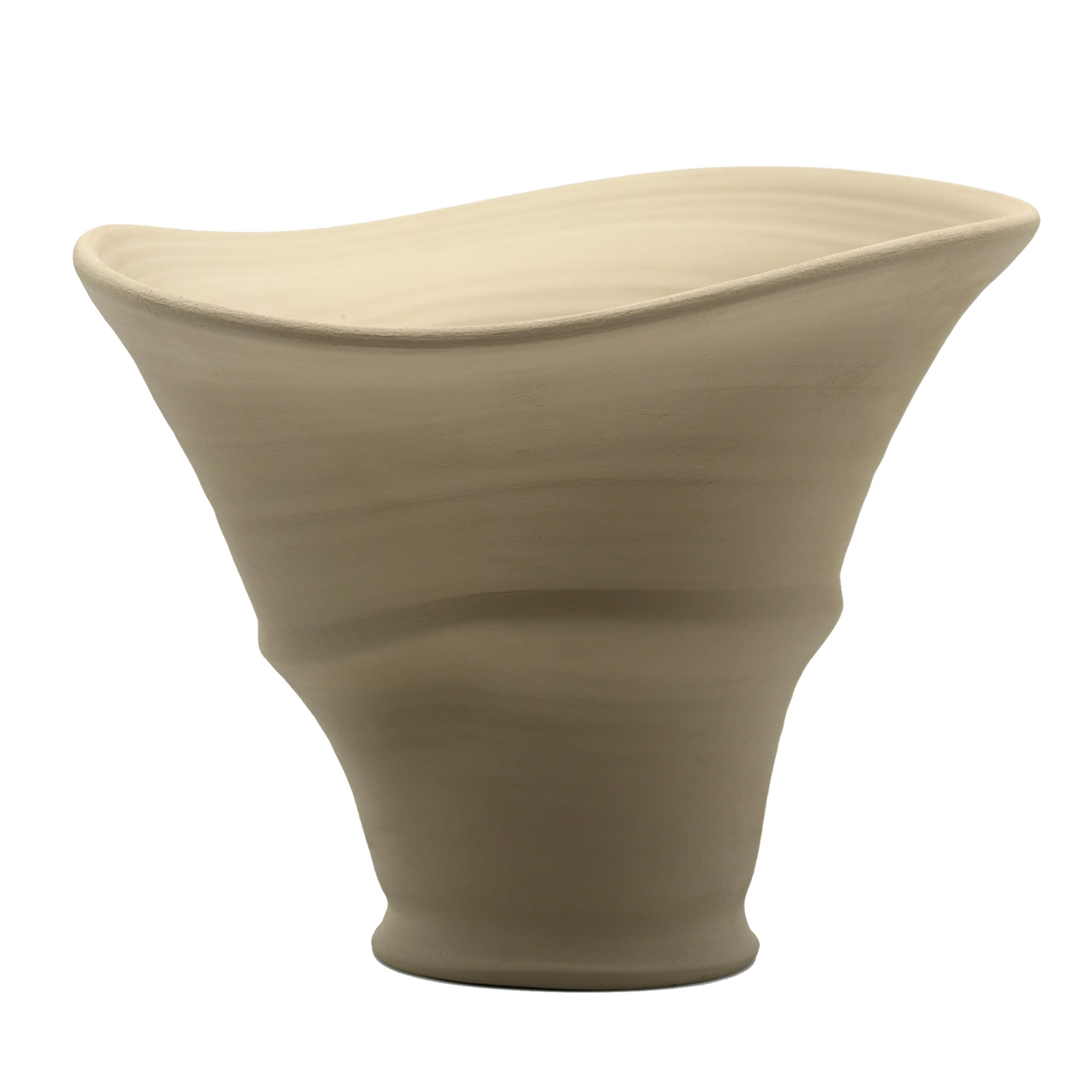 Vaso Beige Scolpito a Mano