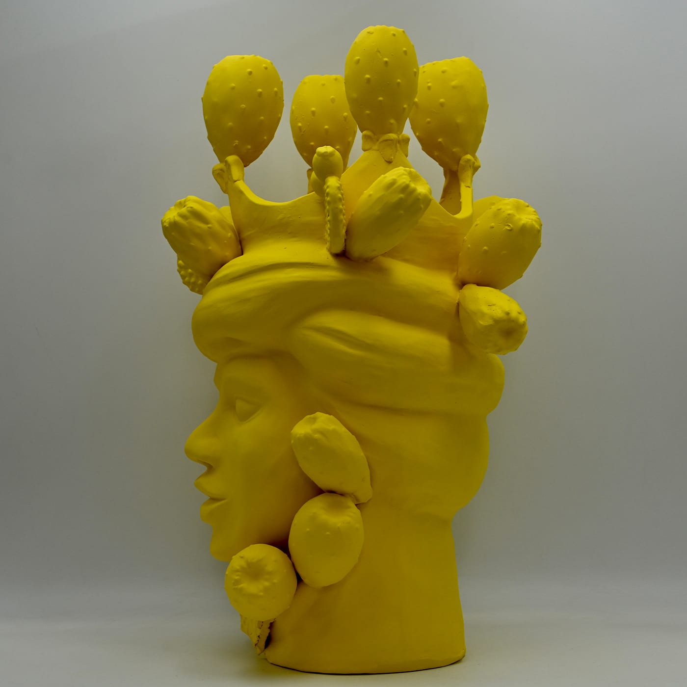 Testa di Moro Gialla Artigianale Scultura