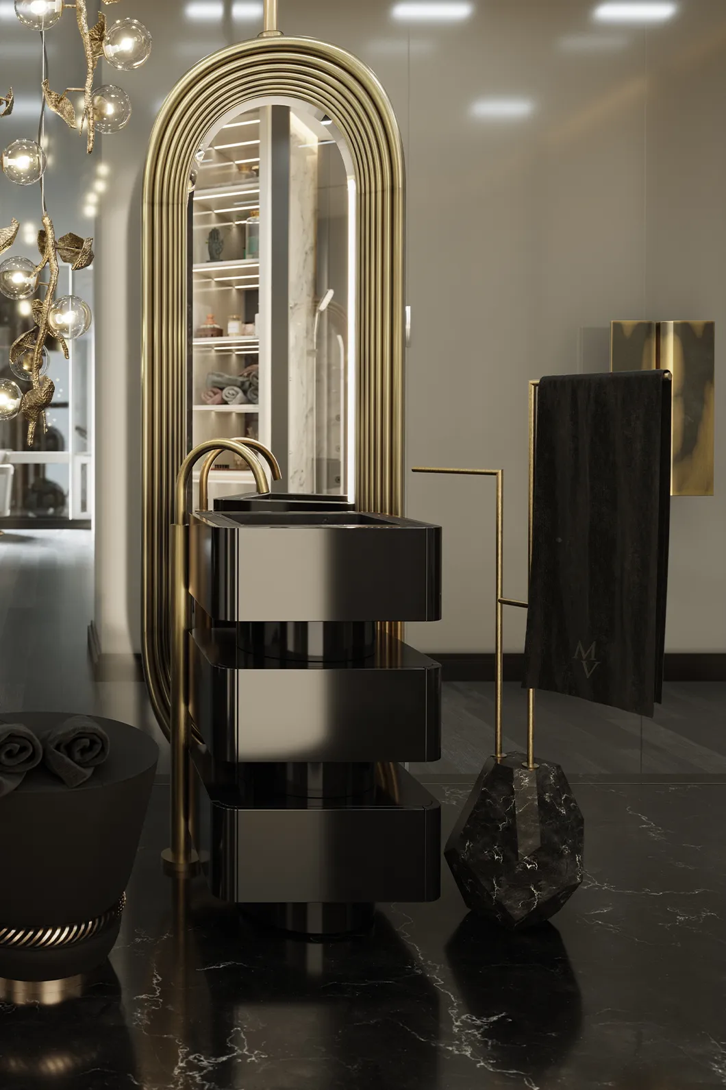 Portasciugamani Brilliance Black