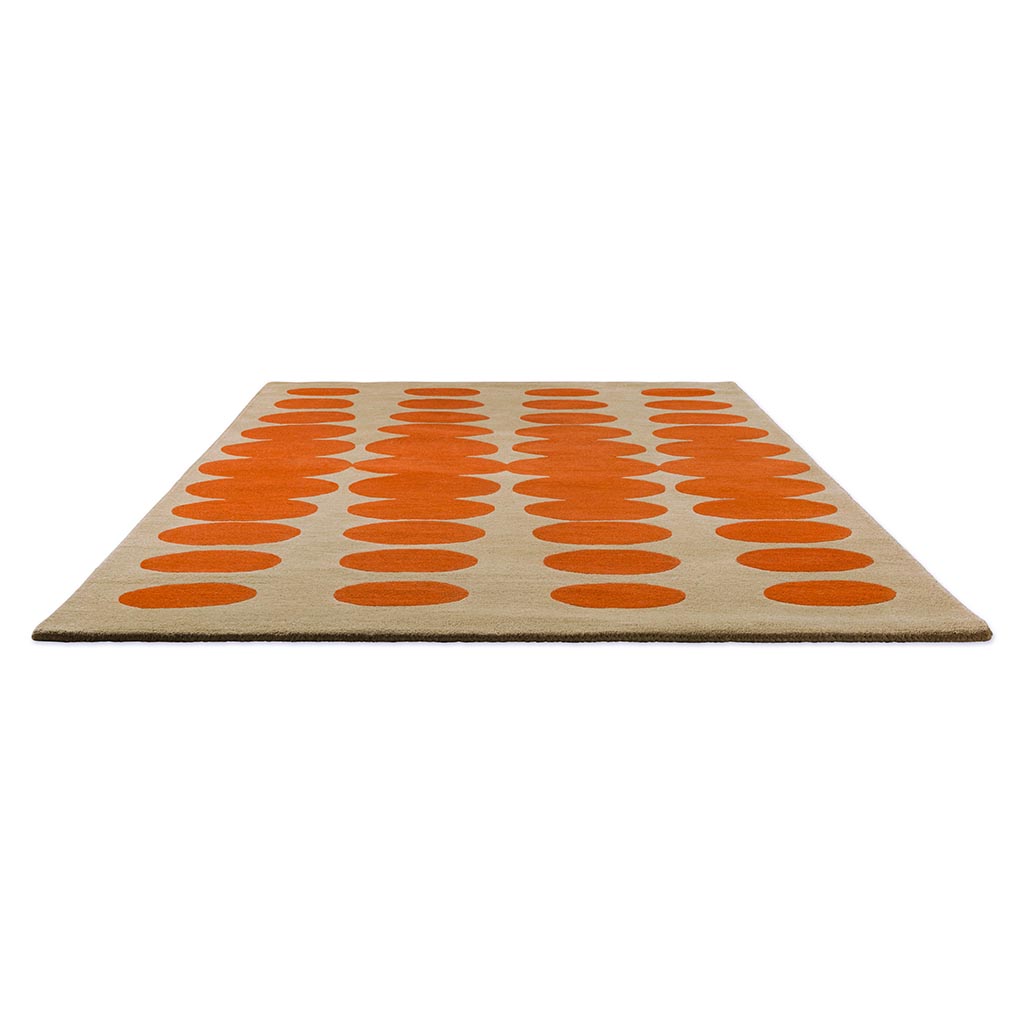 Optical Oval Orange/Sand Tappeto