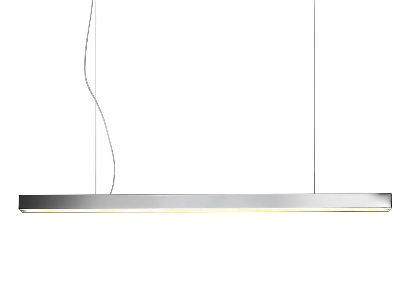 Lampadario Lineare a Sospensione LED in Nichel Lucido