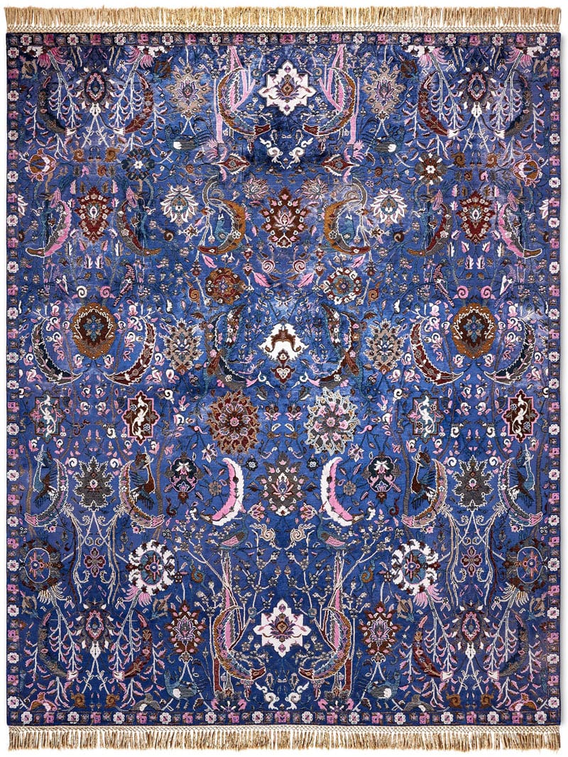 Tappeto Lusso Kerman Blu