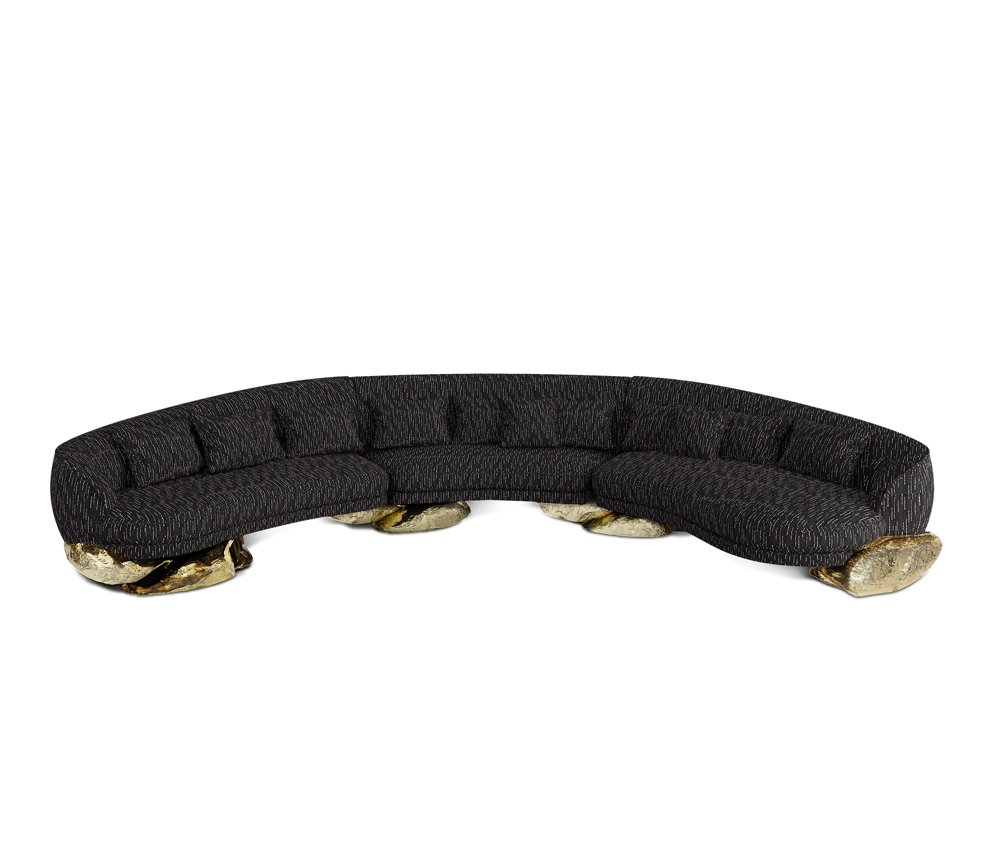 Divano Curvo Nero Angora