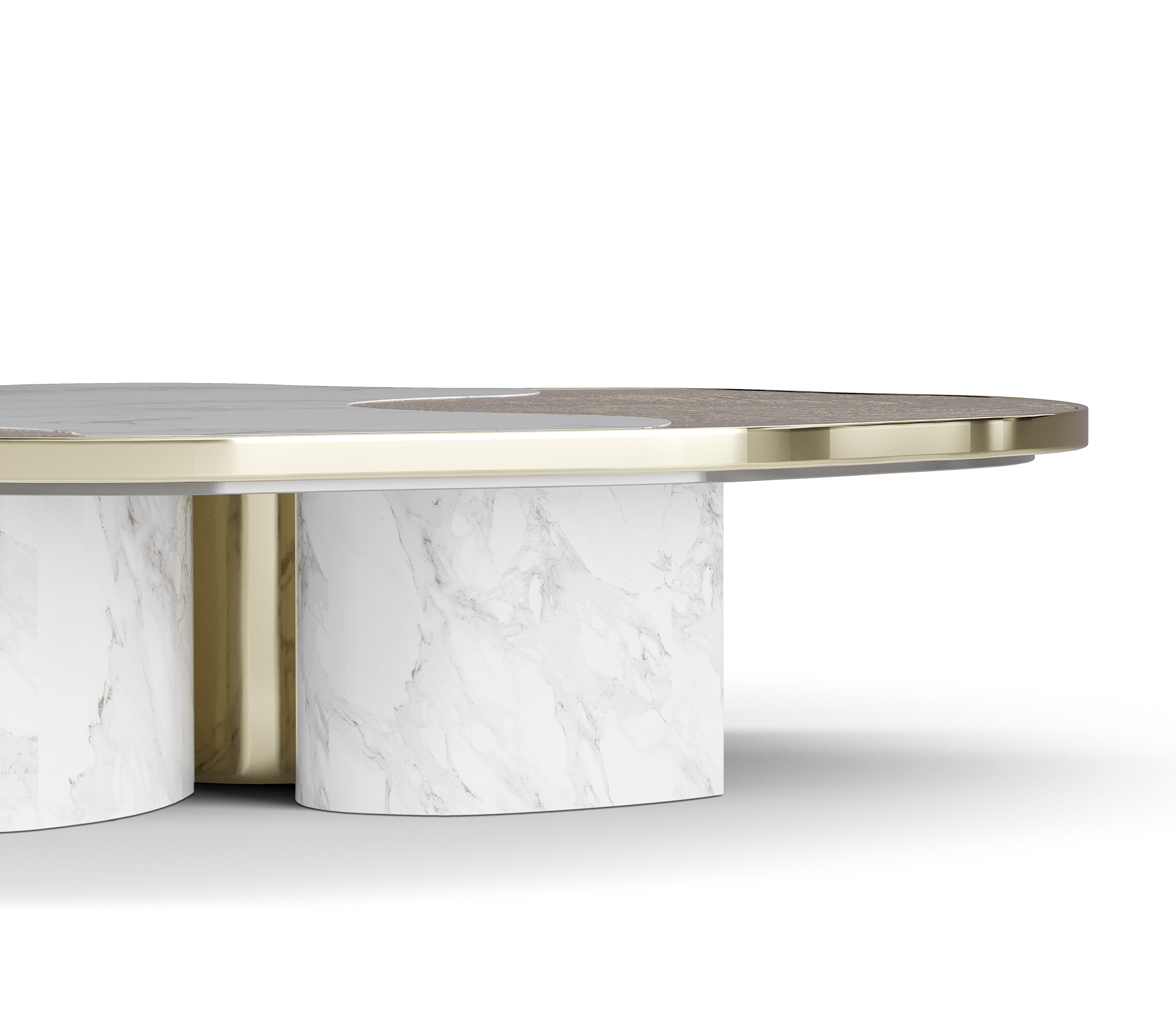 Set Tavoli Athena in Marmo Oro e Oro