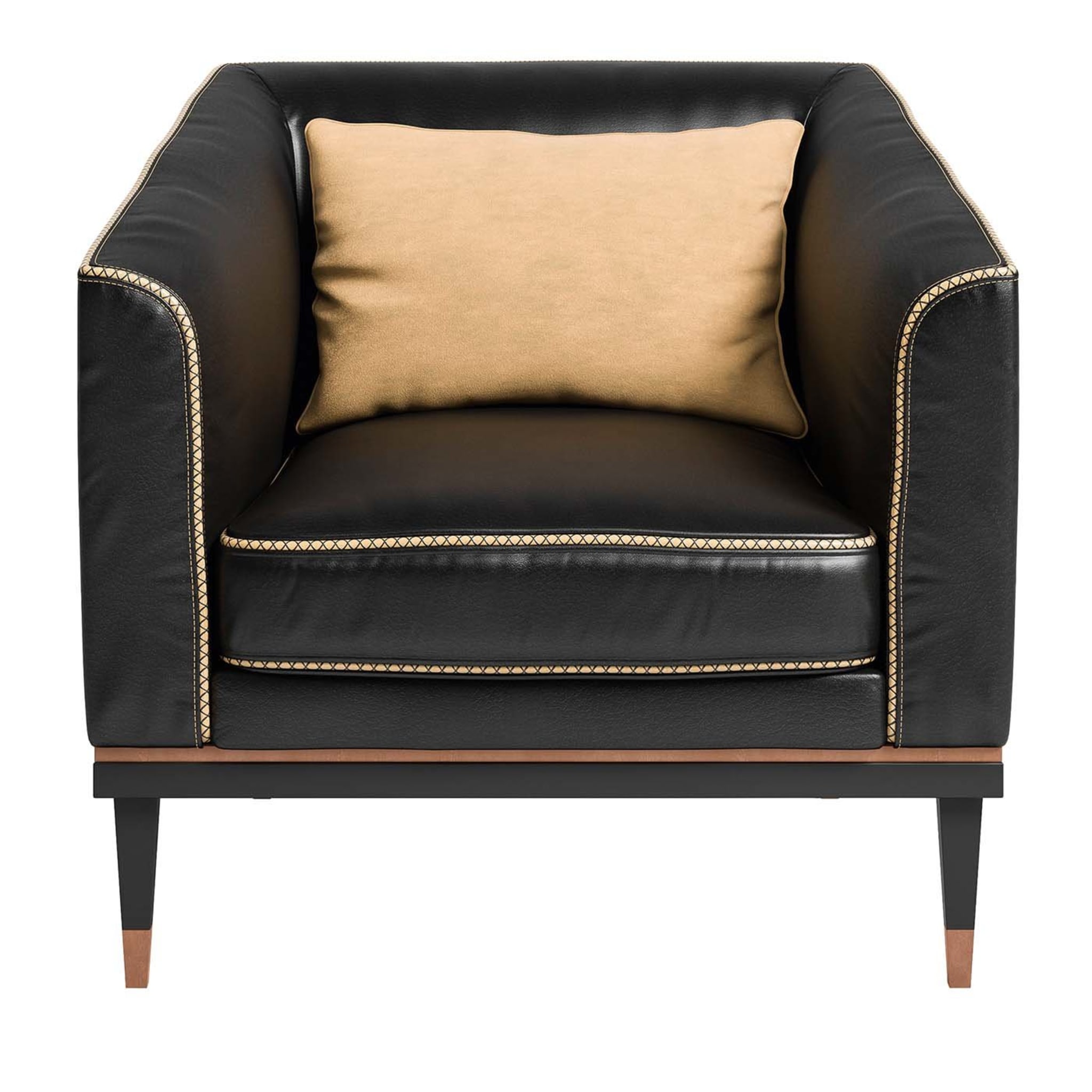 Poltrona in Pelle Nera Occasional