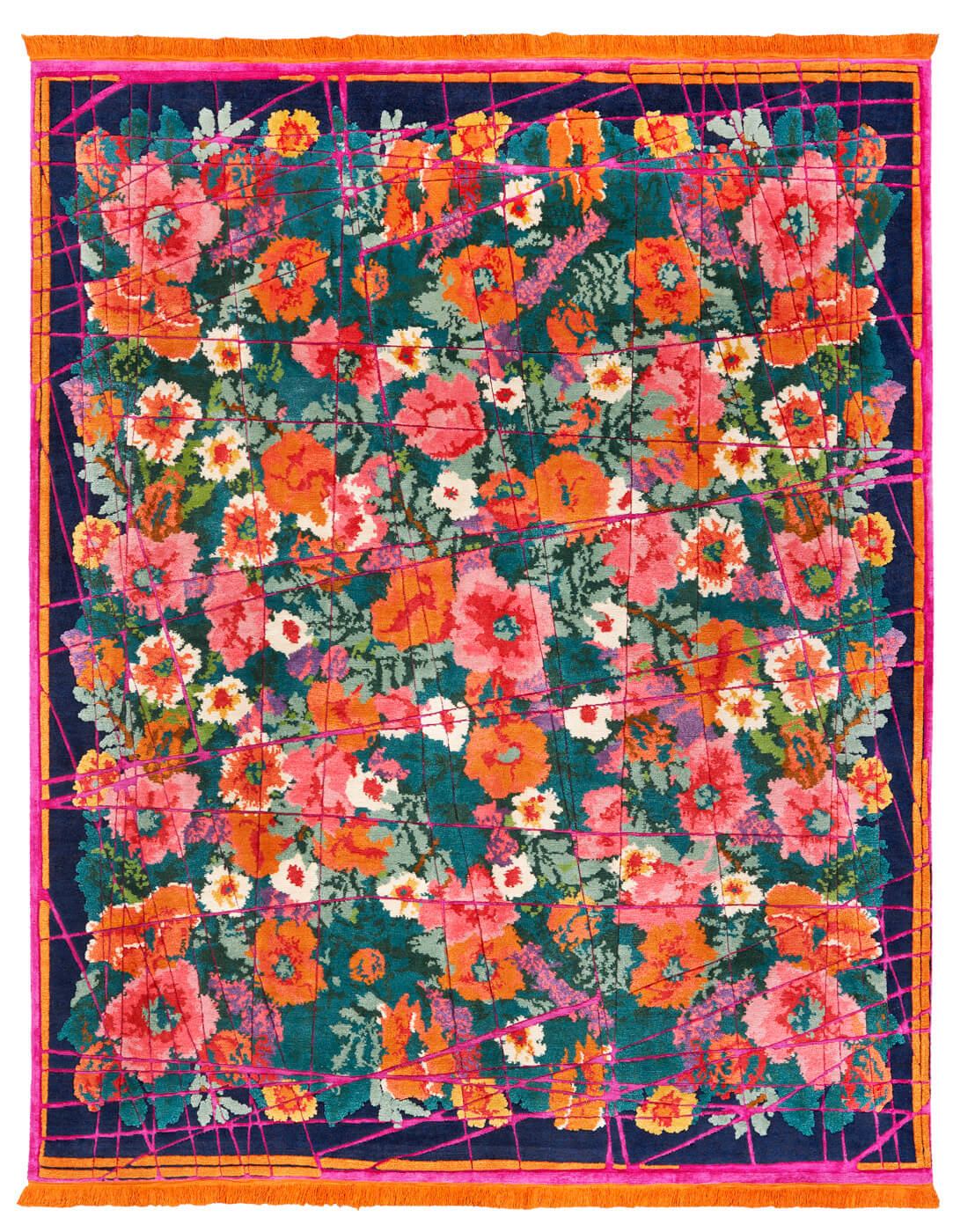 Tappeto Scarlenka Allover Wrapped Blu Scuro Rosa | Misura: 200 x 300 cm