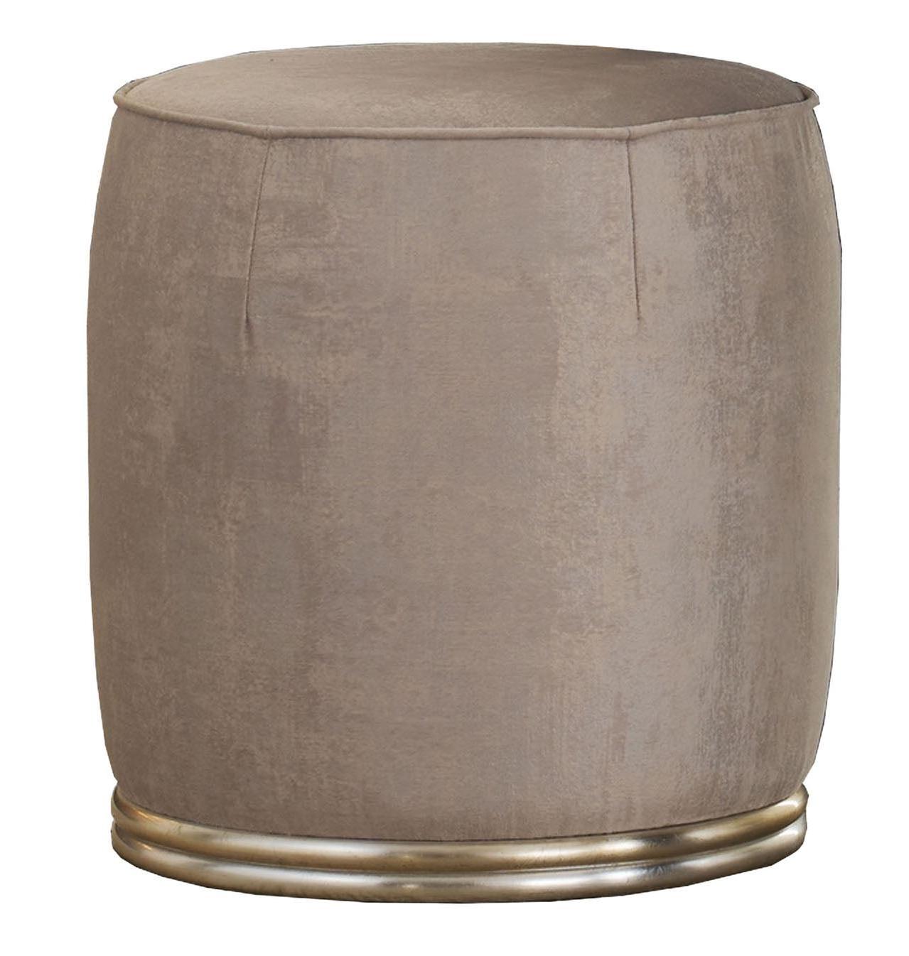 Pouf con Base in Legno
