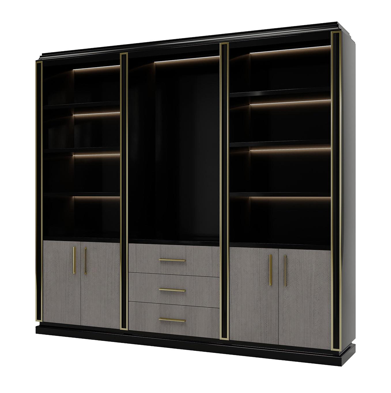 Libreria con Ante in Legno