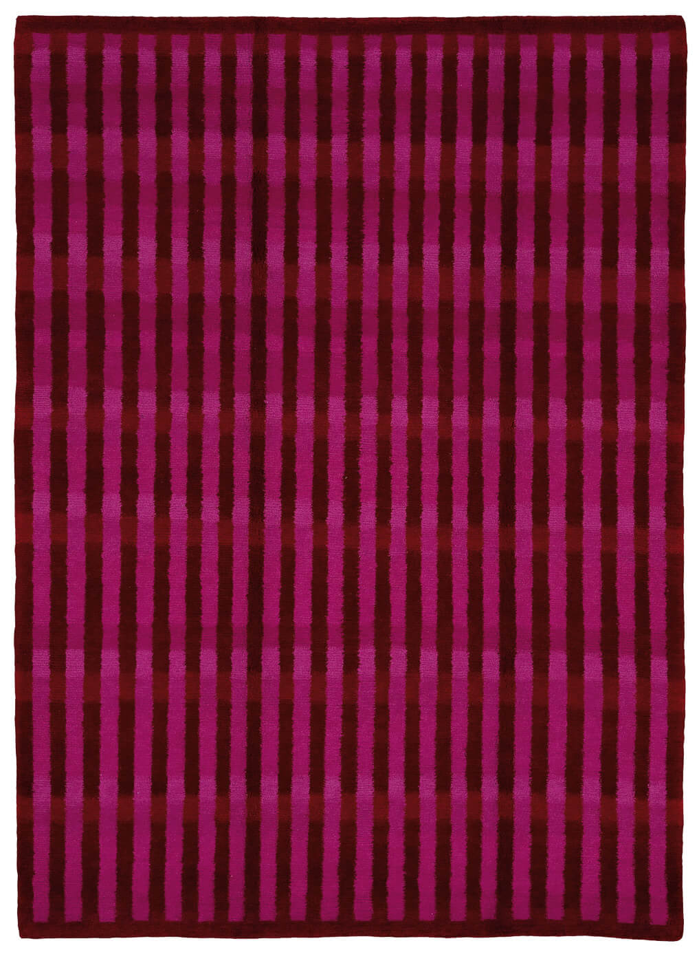 Tappeto Gamba Vertical Stripes Rosso Rosa