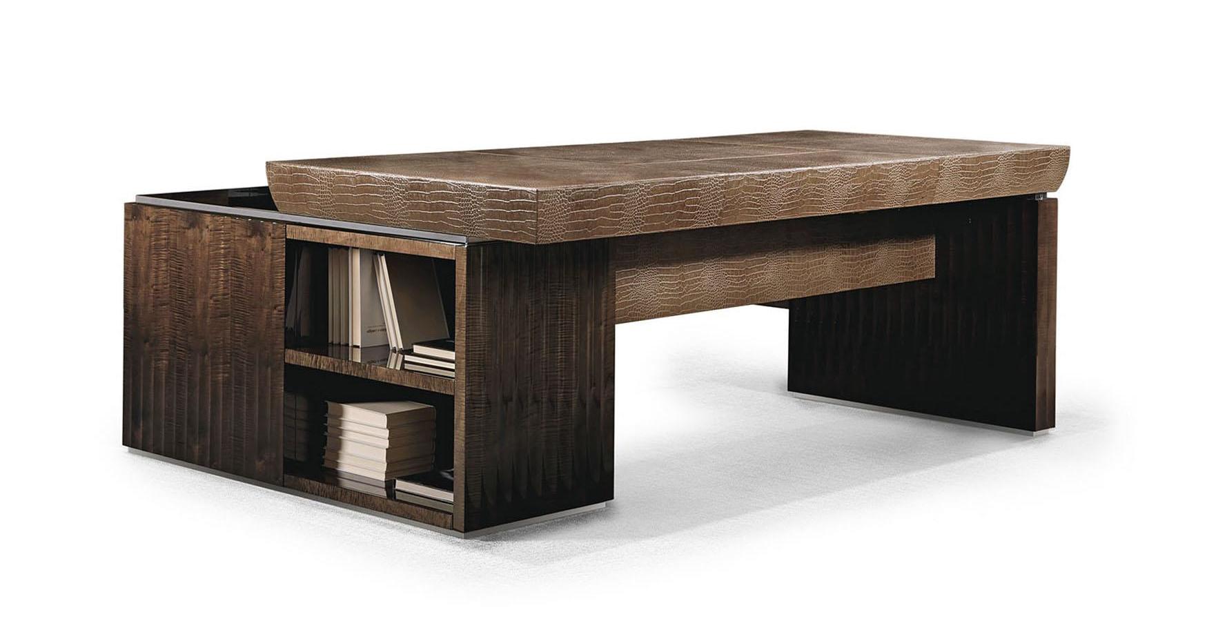 Luxe Scrivania Pelle con Modulo