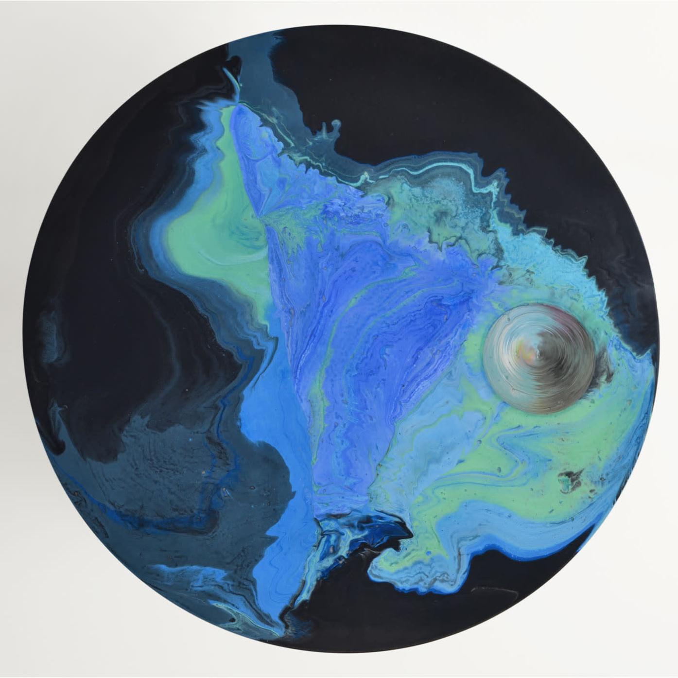 Tavolino da caffè rotondo in metallo Astraliti