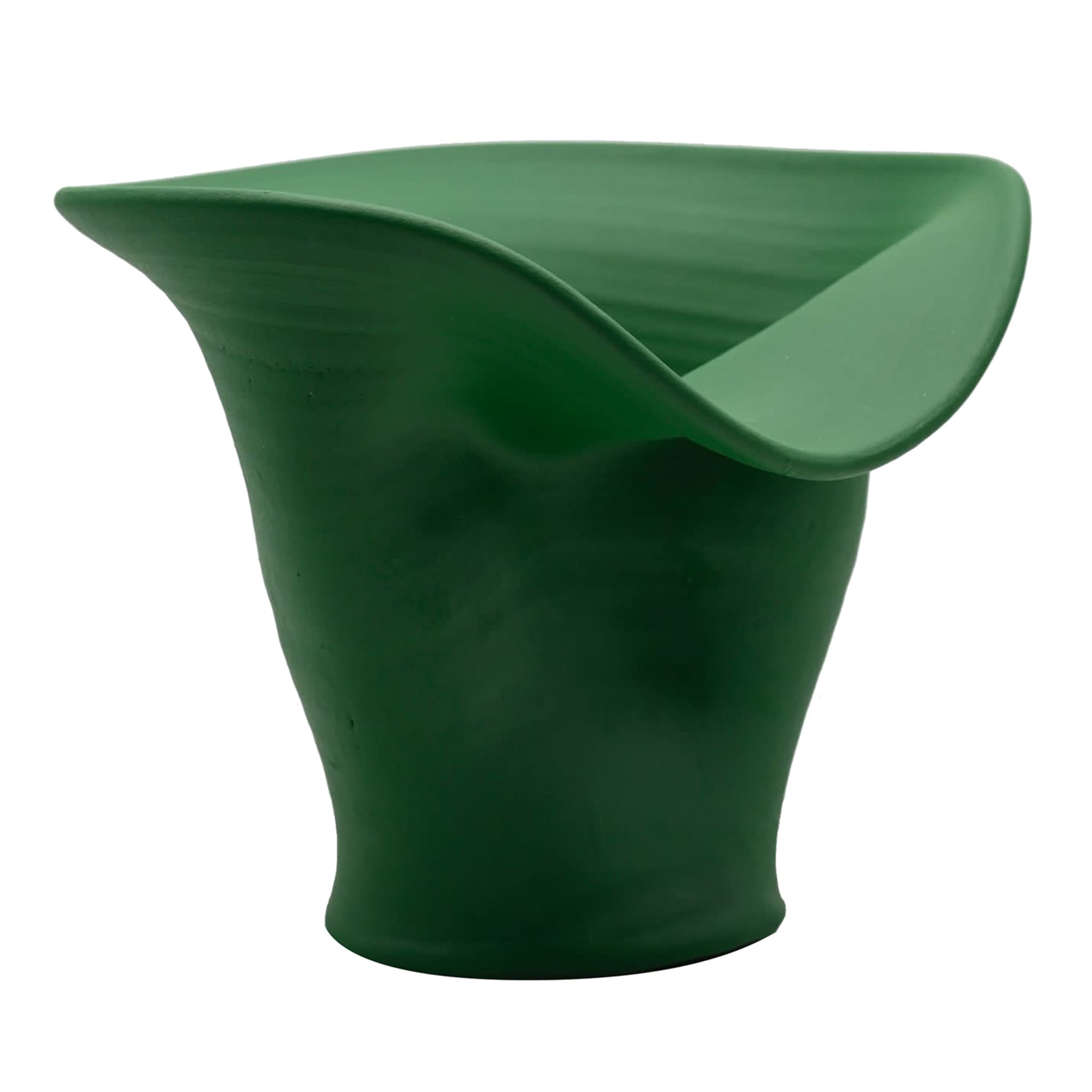 Vaso Verde Scolpito a Mano