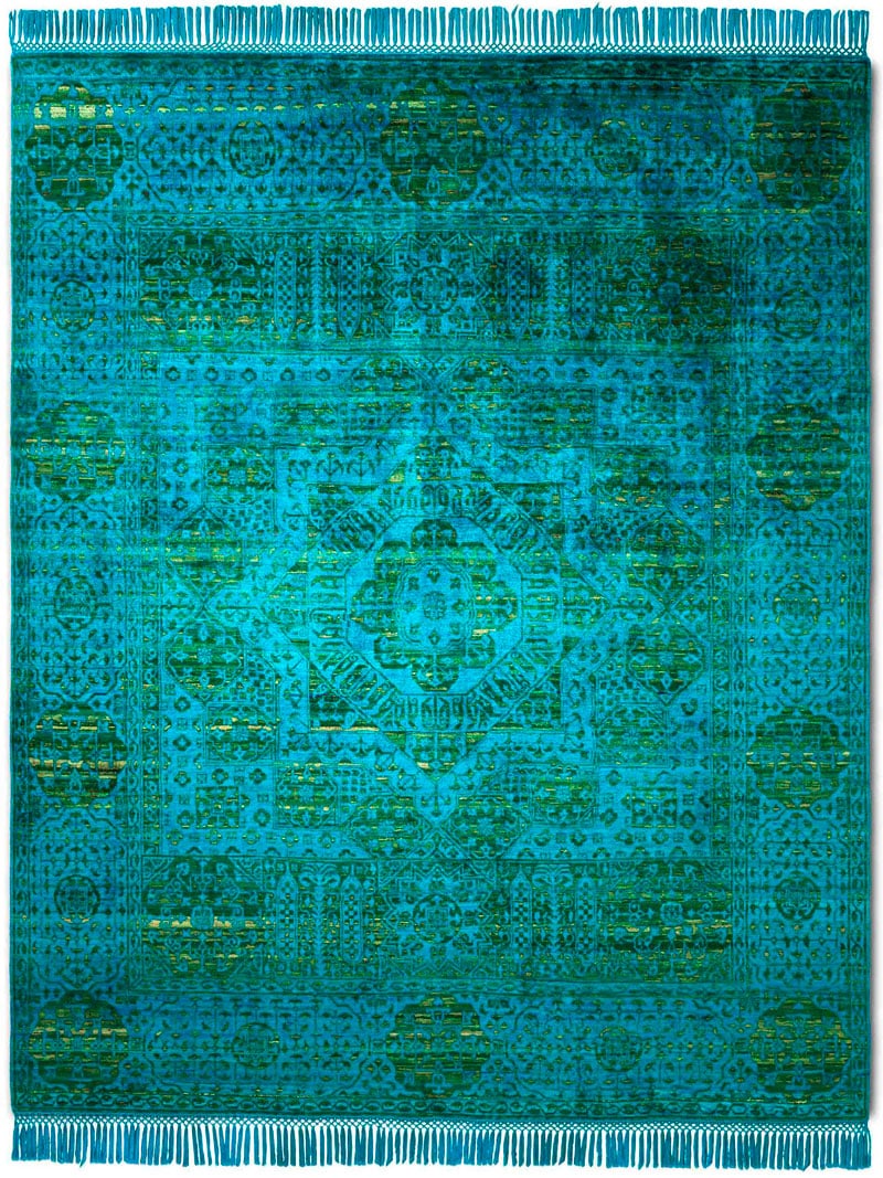Tappeto Lusso Blu/Verde Elettrico