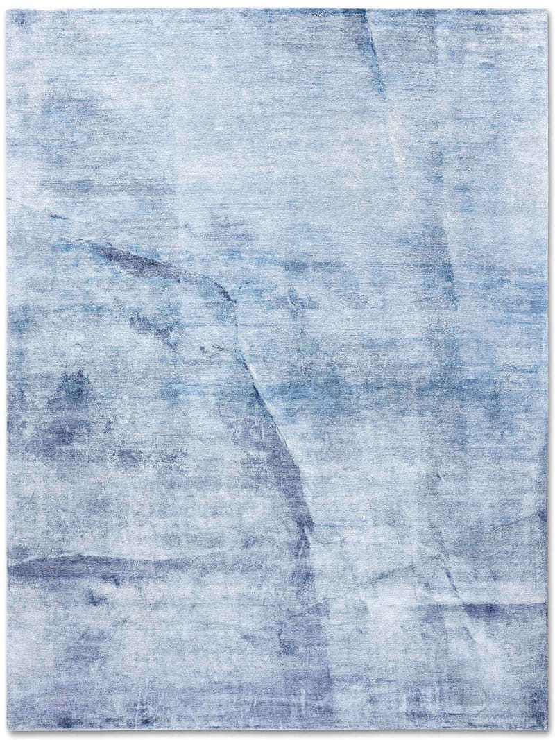 Tappeto Annodato Lusso Blu Twist