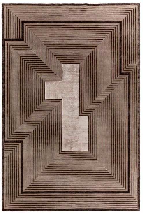 Tappeto Marrone Cornice