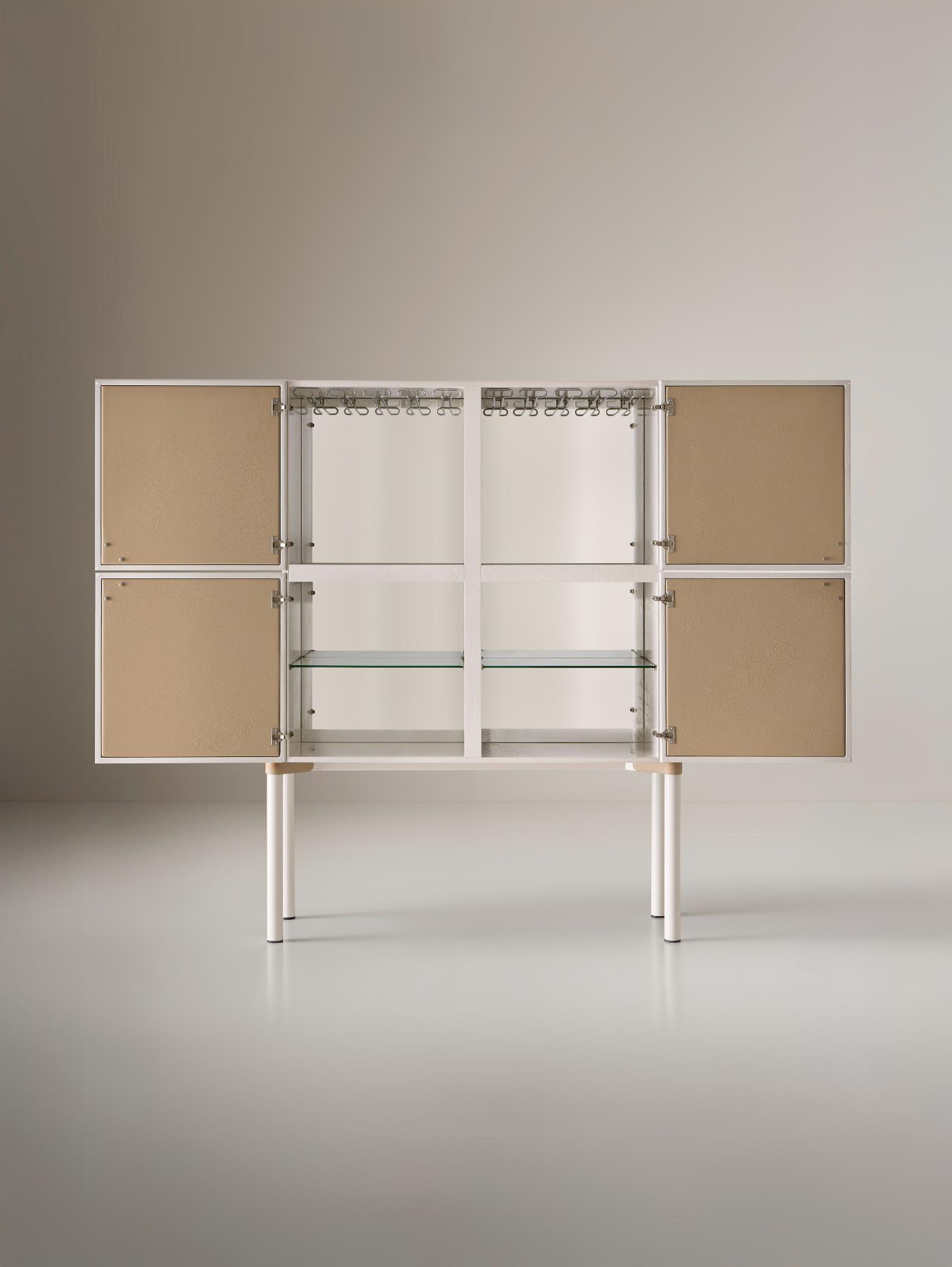Bar cabinet bianco contemporaneo Alexandra