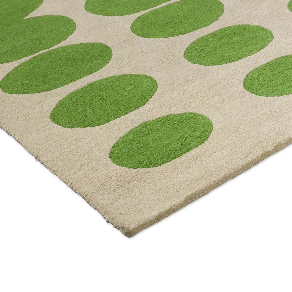 Optical Oval Green/Cream Tappeto | Misura: 250 × 350 cm