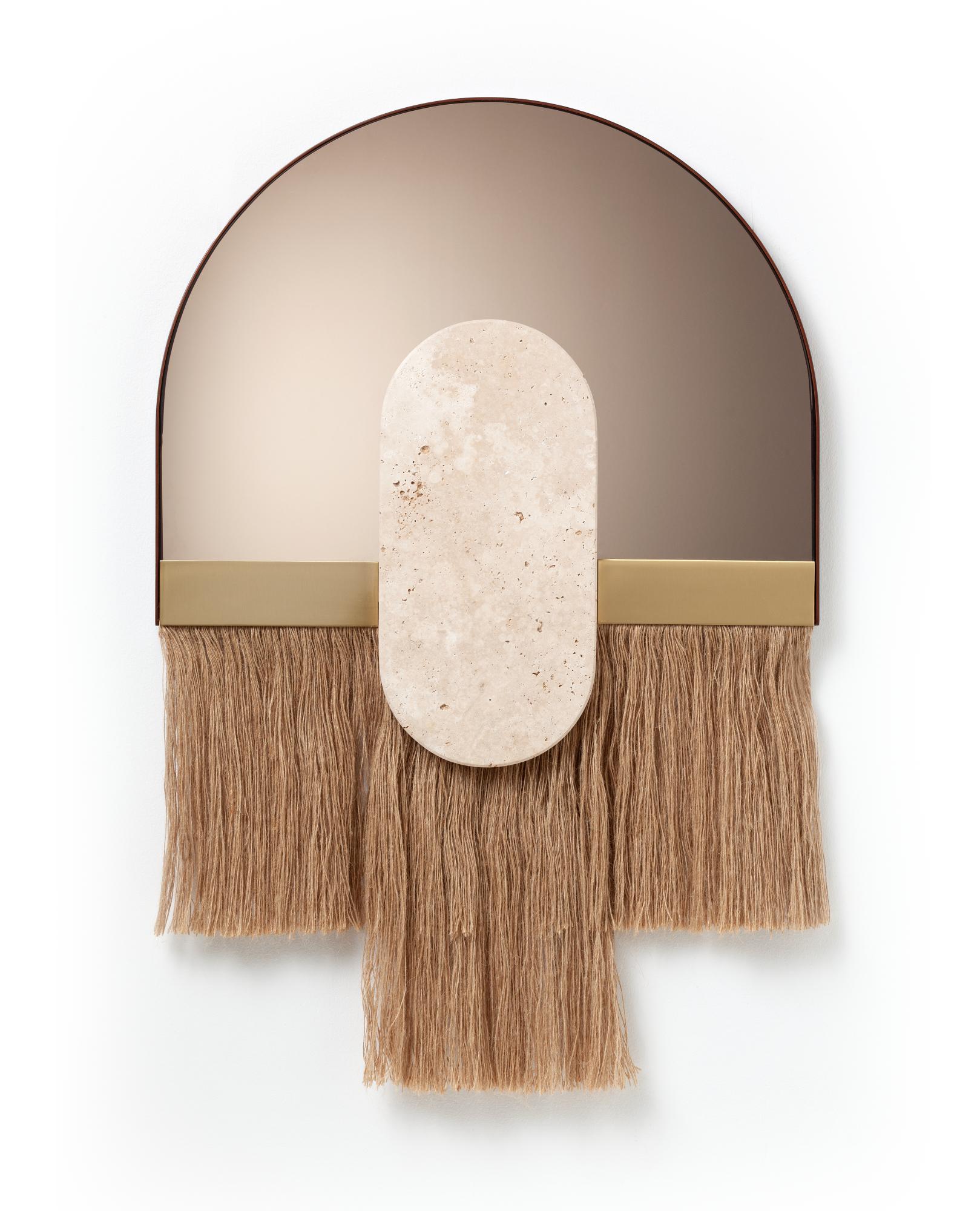 Specchio decorativo da parete Souk Ecru Shell