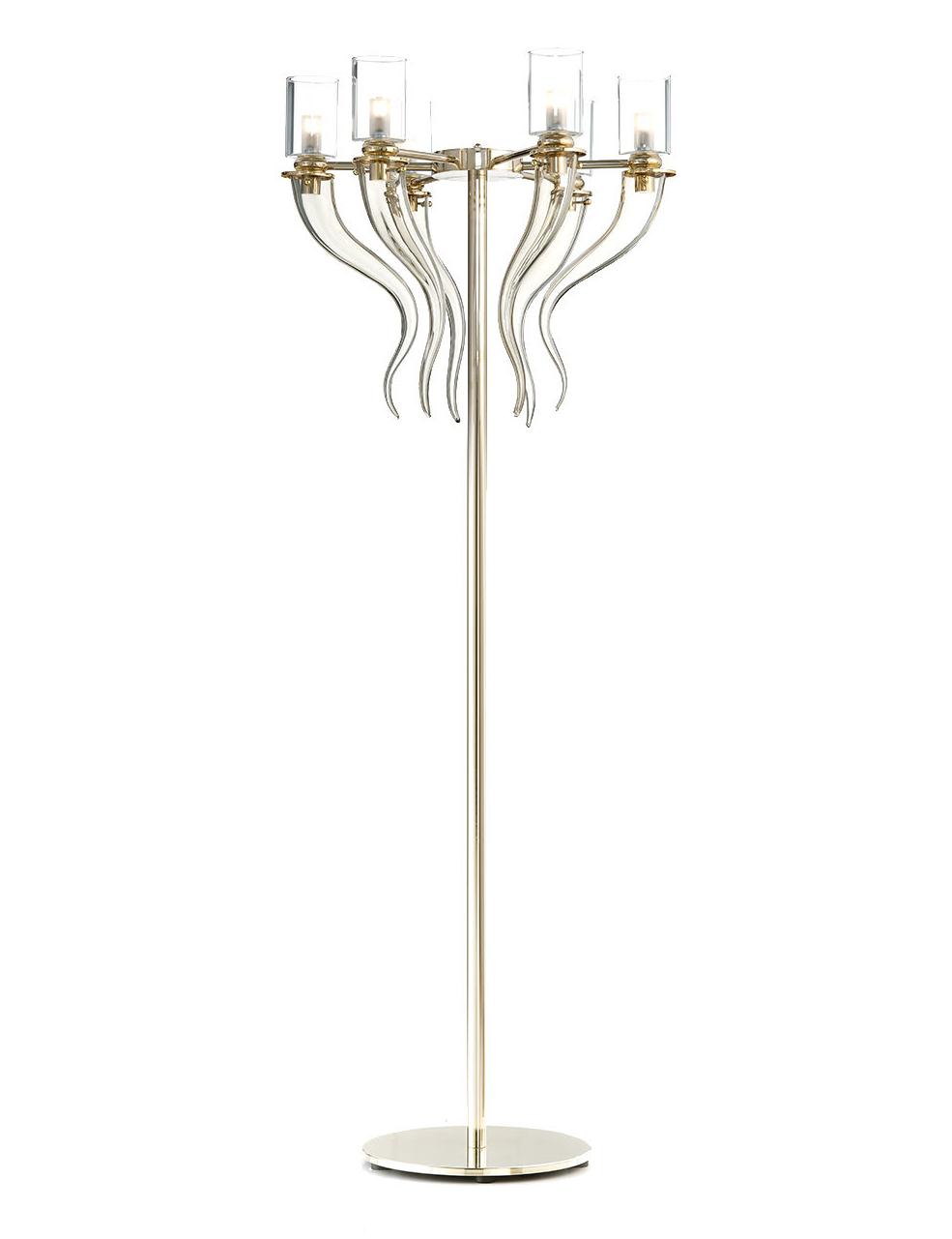 Lampada da Terra Murano Horn Ambra