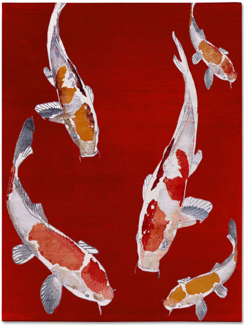 Tappeto Lusso Fish Rosso
