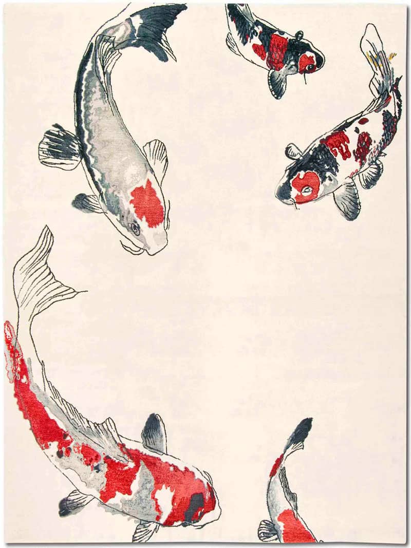Tappeto Lusso Fish Originale/Bianco