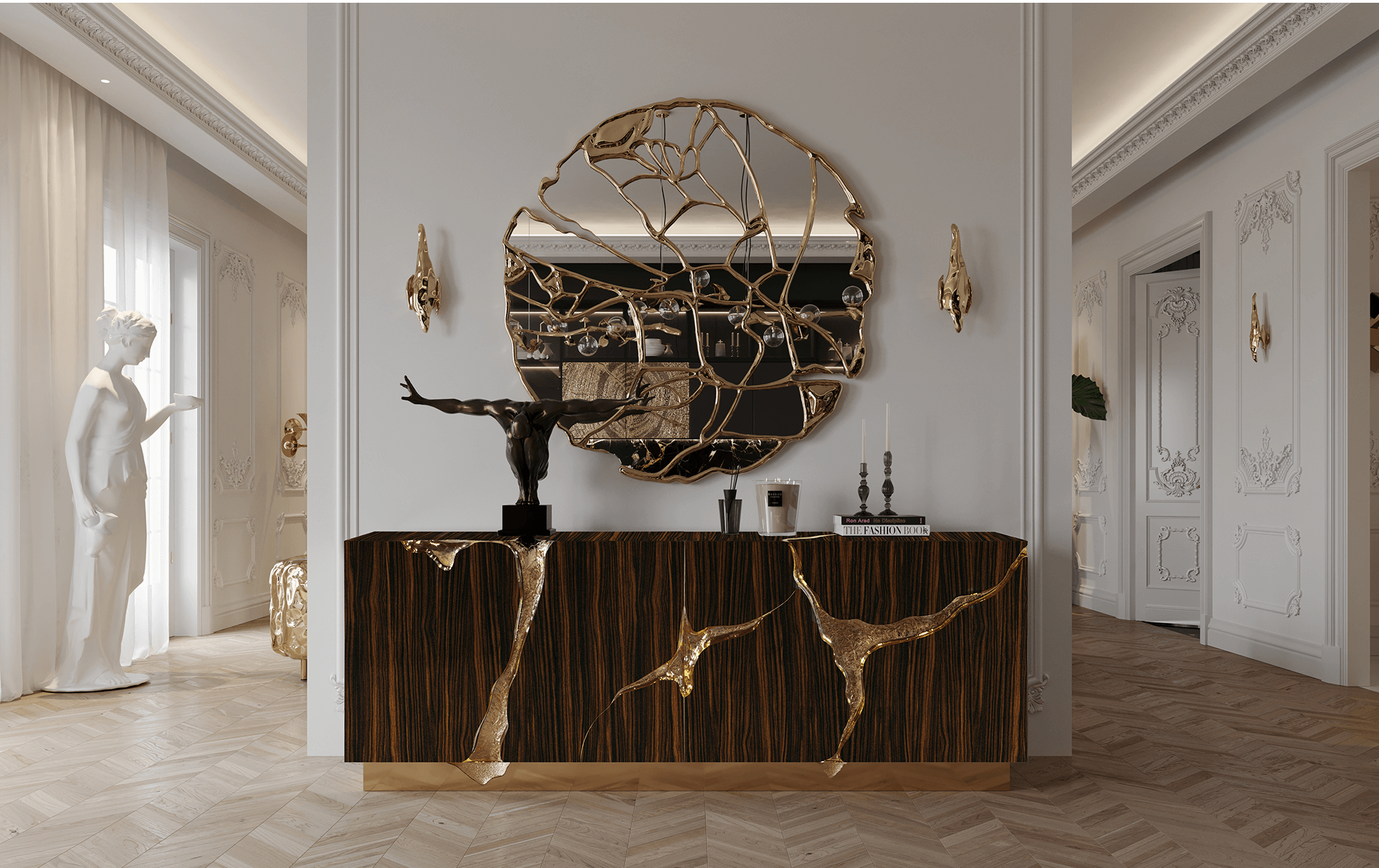 Credenza Opulenta Marrone & Oro
