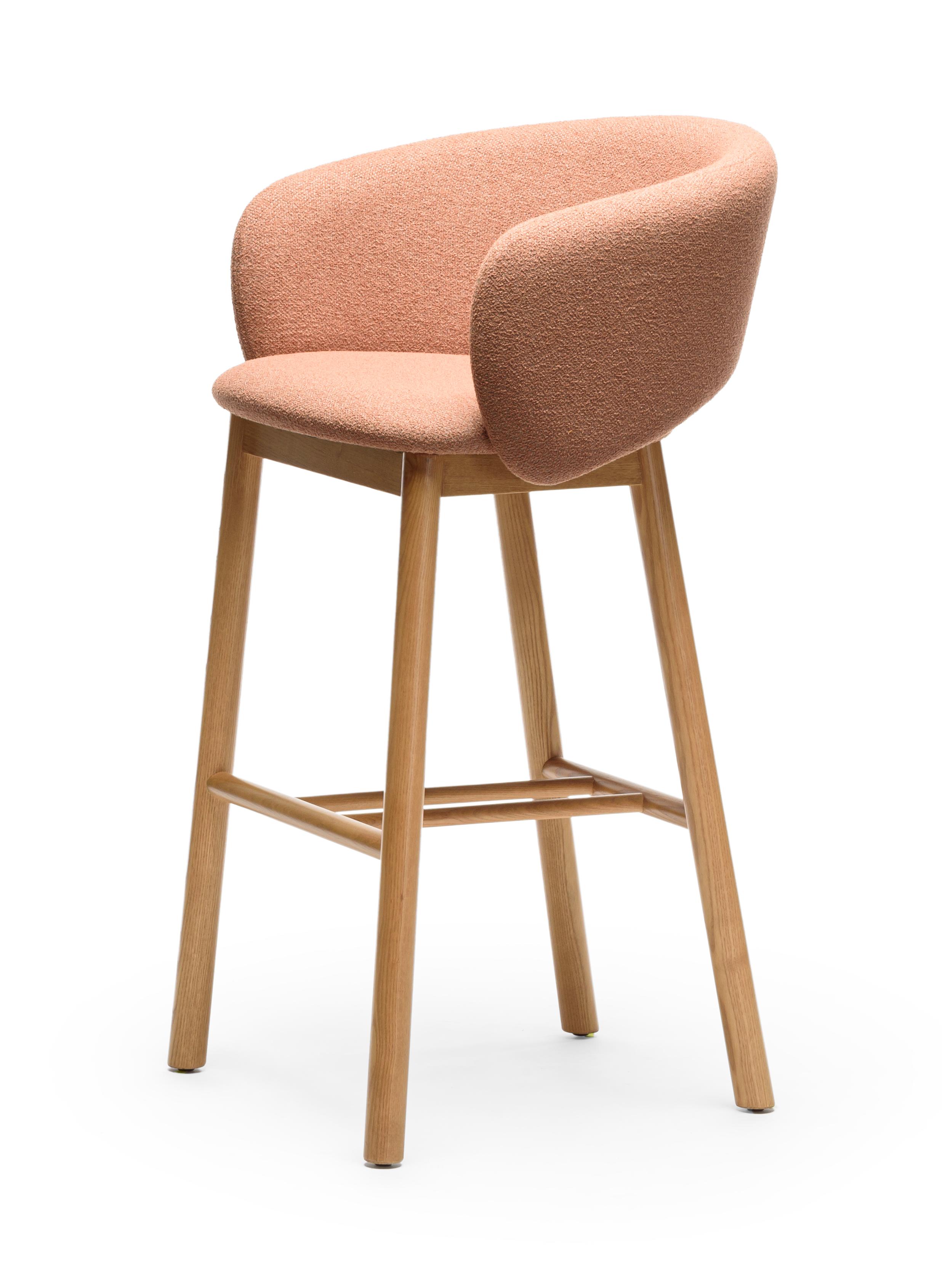 Sgabello da Bar Bel SG-75 Terracotta in Frassino