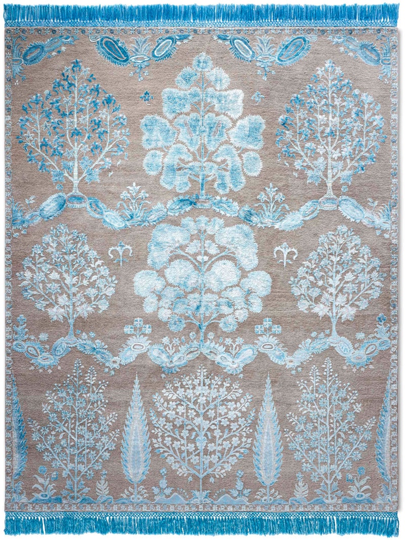 Tappeto Lusso Mughal Blu/Grigio | Misura: 274 x 365 cm