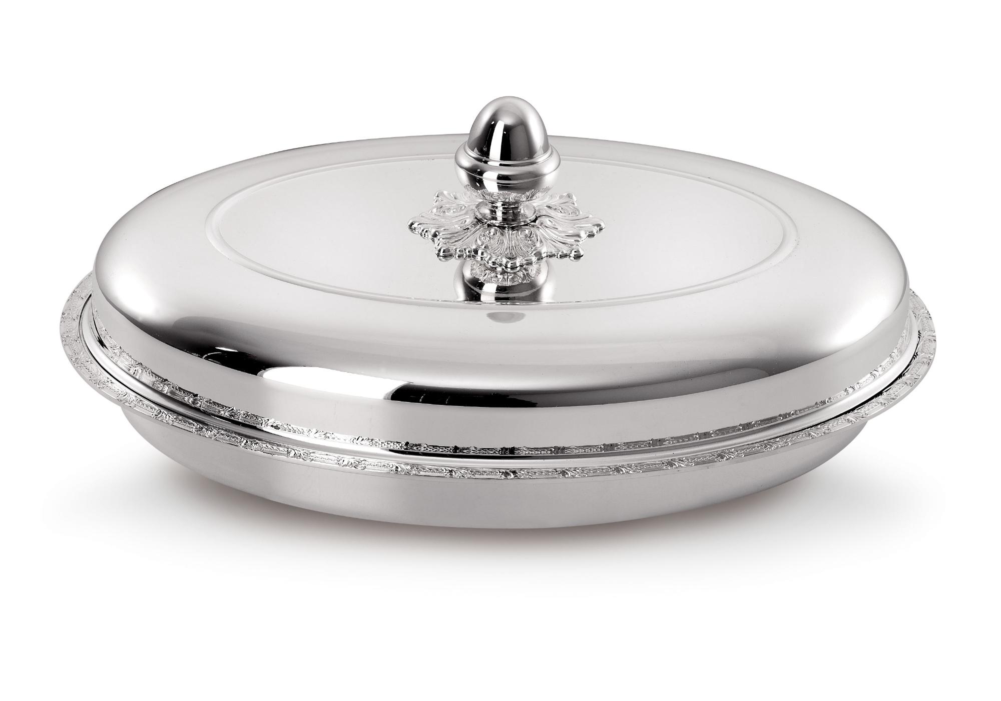Piatto Per Verdure Ovale Con Coperchio In Argento
