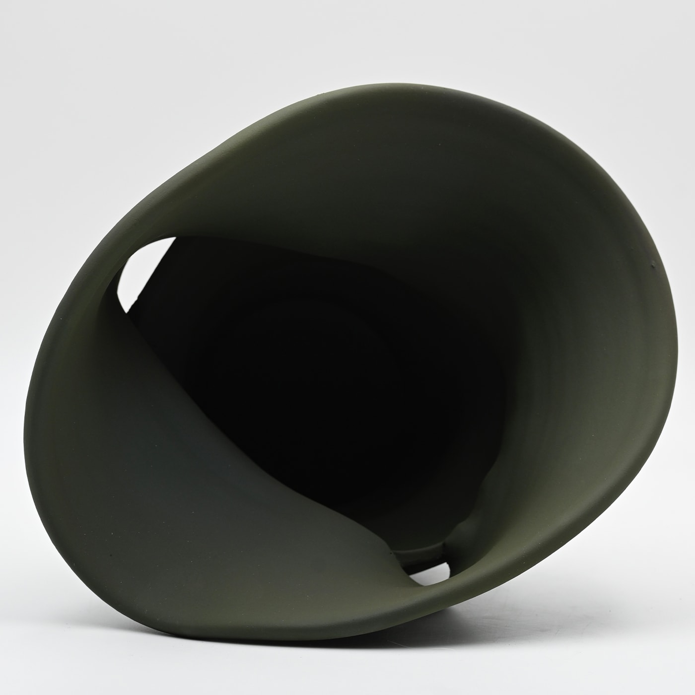 Vaso Verde Scolpito a Mano