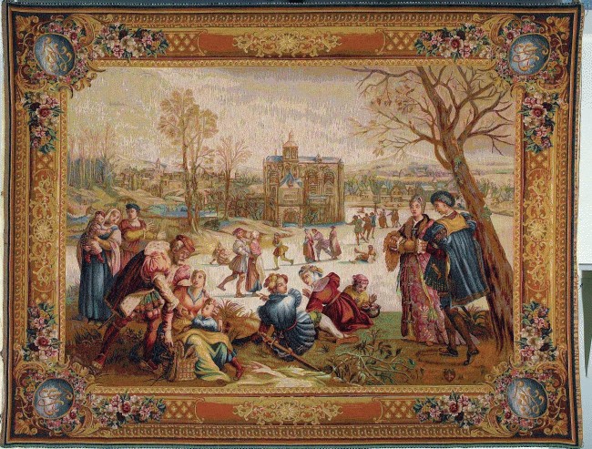 Arazzo Pattinatori Orizzontale o Inverno | Misura: 110 x 150 cm