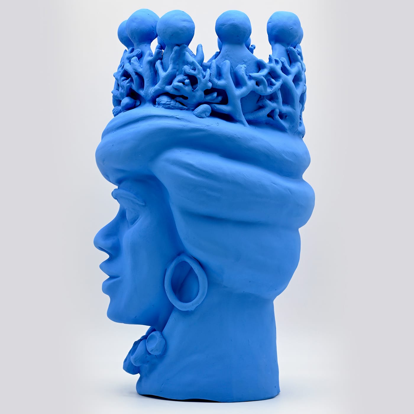 Testa di Moro Celeste Artigianale Scultura