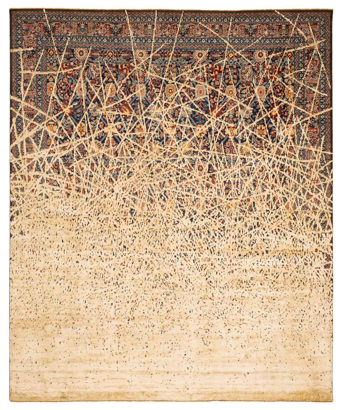 Tappeto Tabriz Dusk Navy Bianco Sporco Seta | Misura: 300 x 400 cm