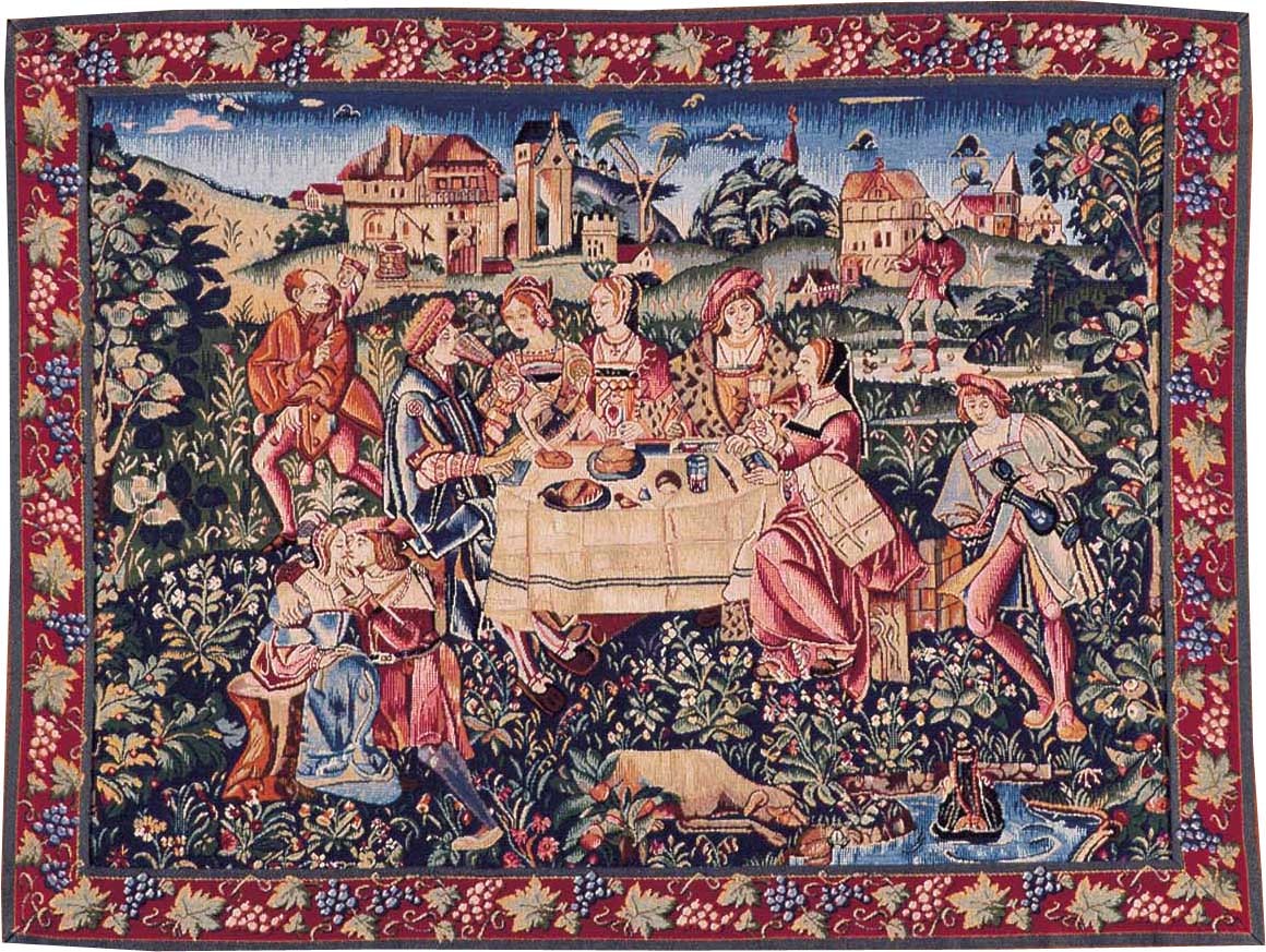 Arazzo Il Tè del Pomeriggio con Bordo | Misura: 75 x 100 cm