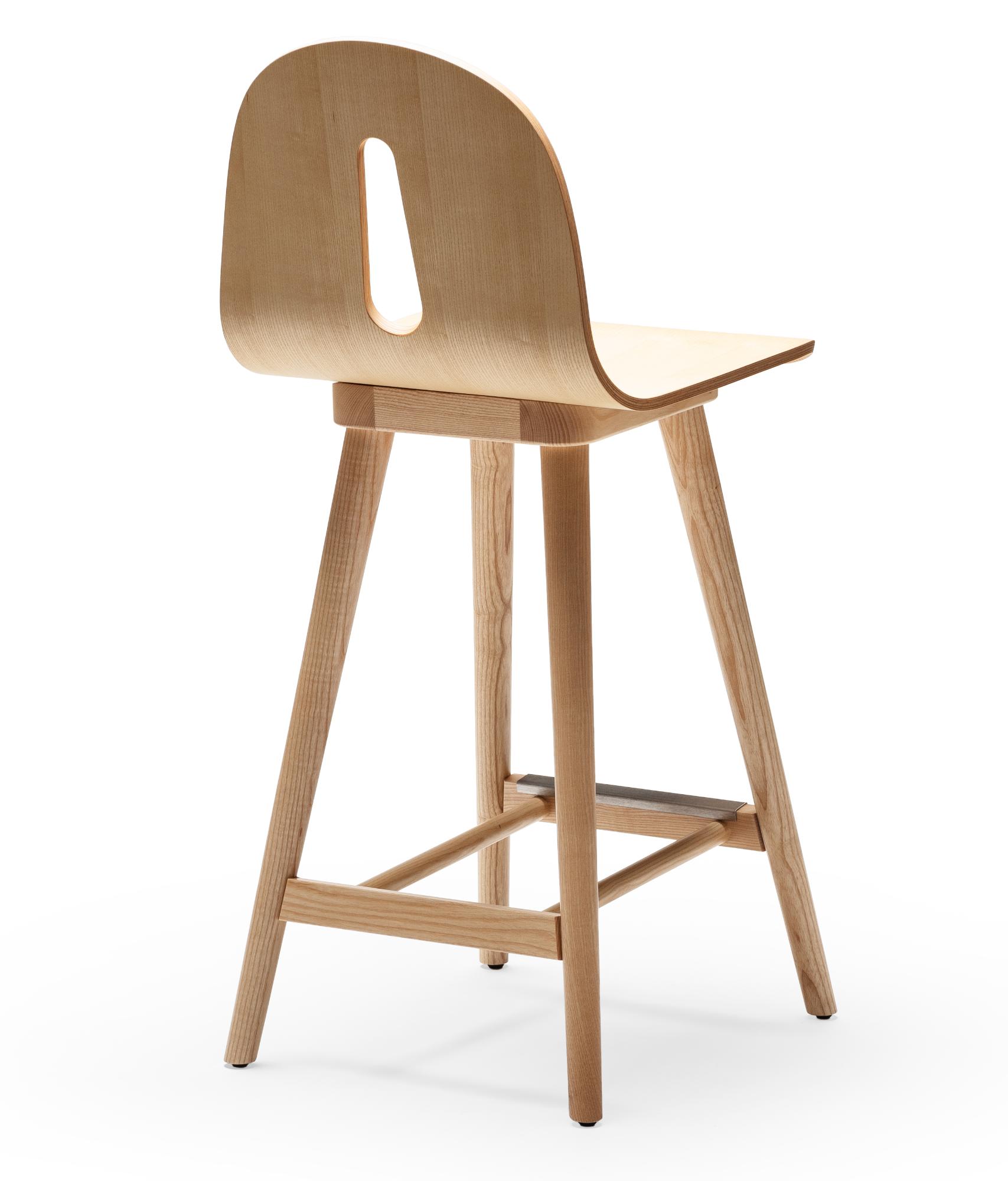 Sgabello da Bar Gotham Woody SG-65 in Frassino Naturale