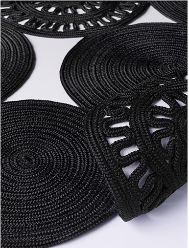 Tappeto Intrecciato Nero