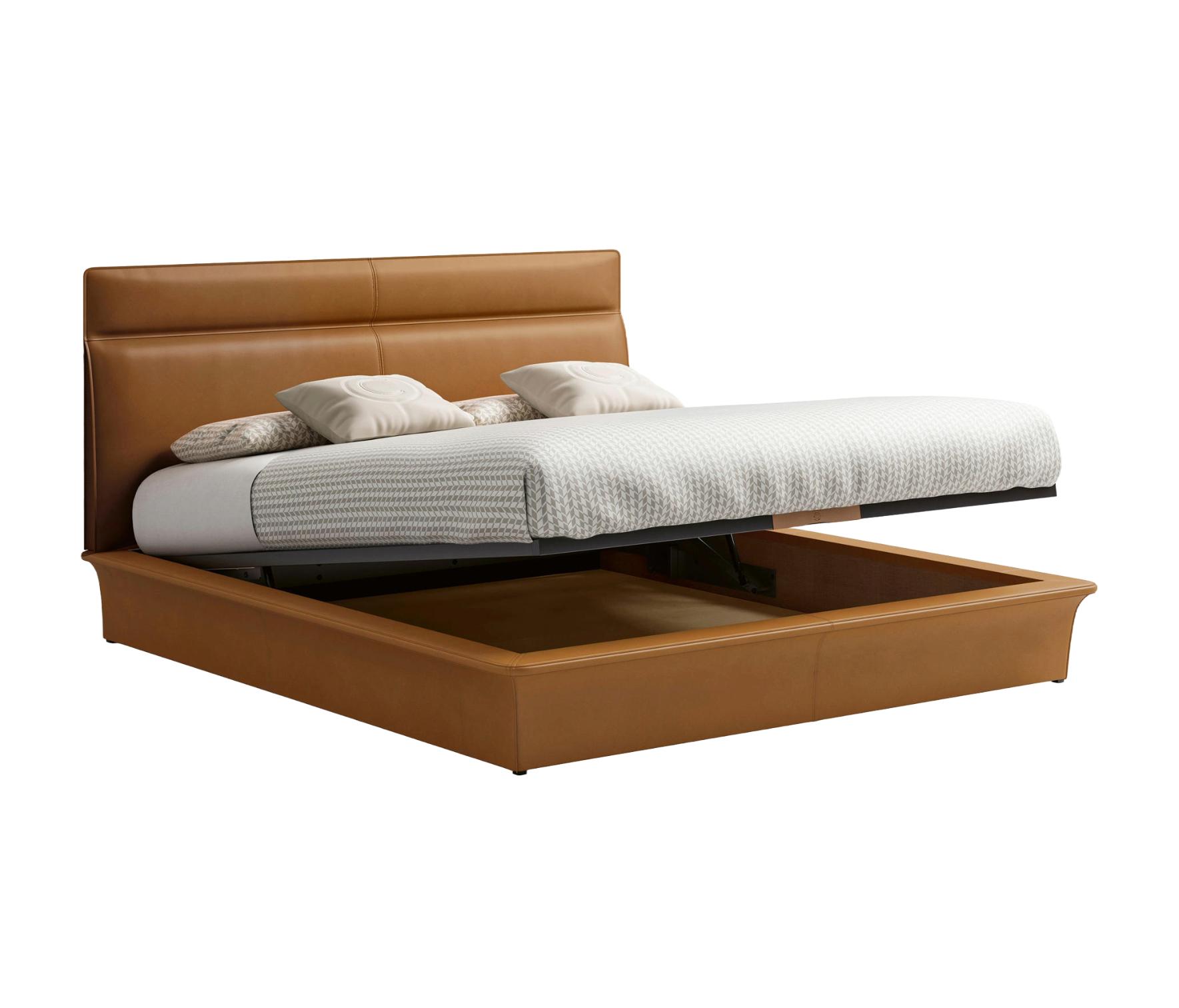 Letto Moderno in Pelle con Testiera | Misura del materasso: 180 x 200 cm
