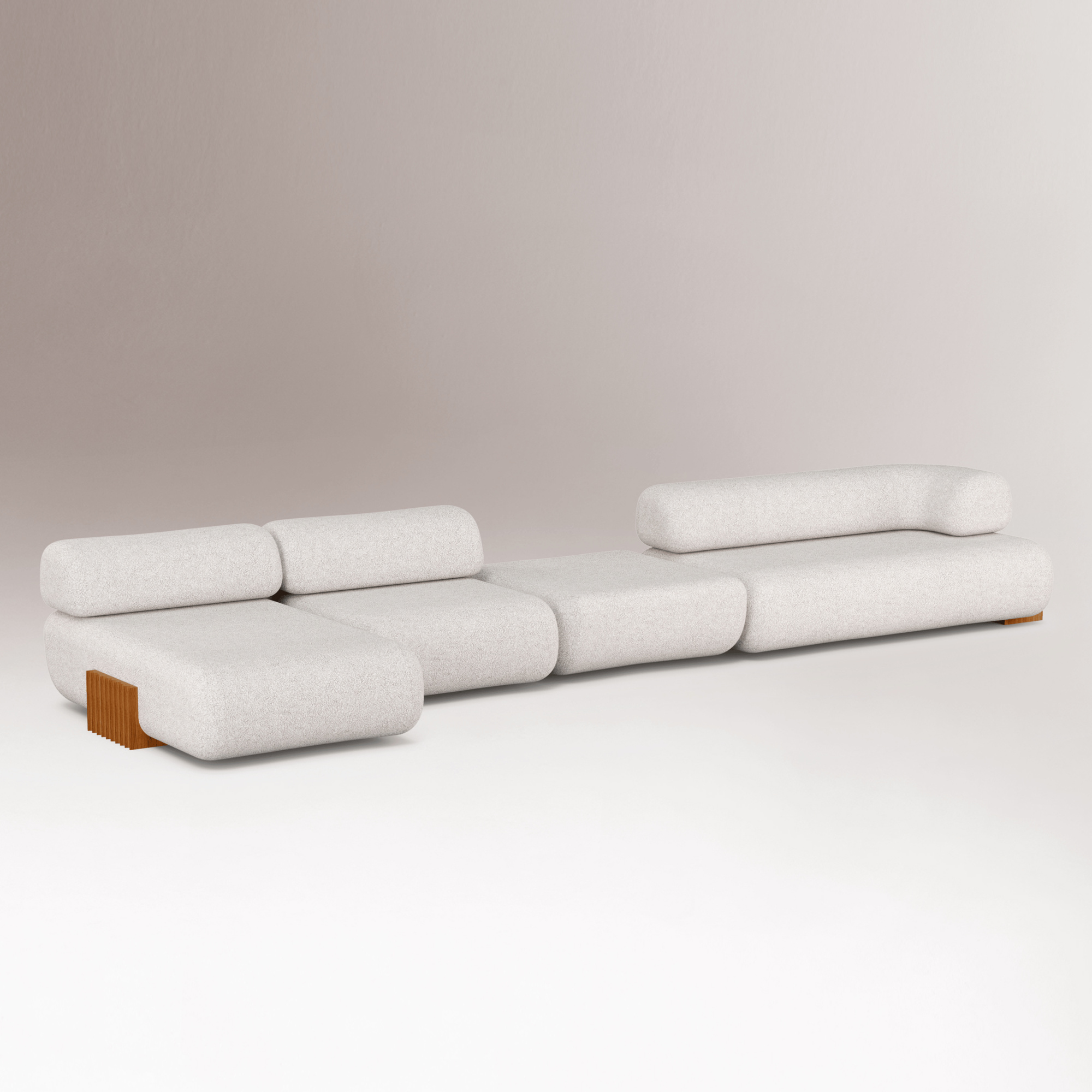 Divano modulare in legno Carmel