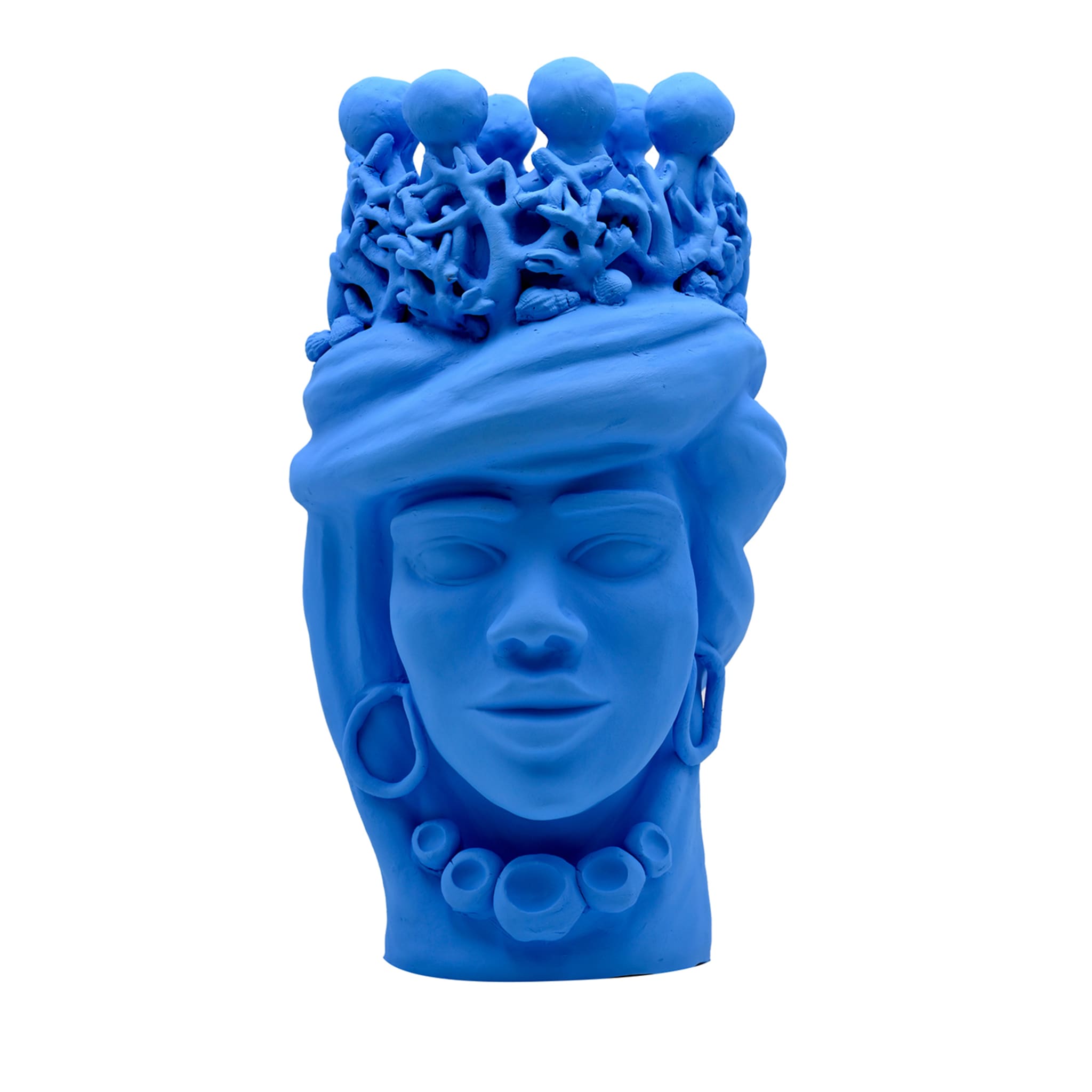 Testa di Moro Celeste Artigianale Scultura