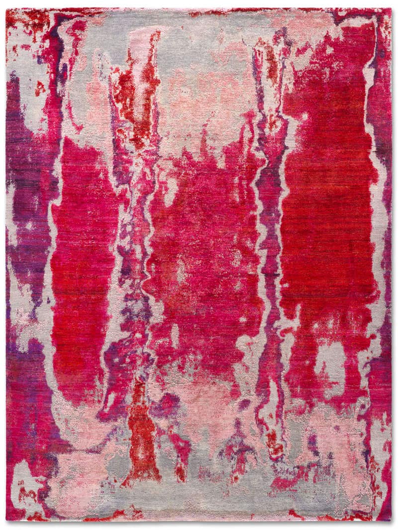 Tappeto Lusso Fatto a Mano Rosa