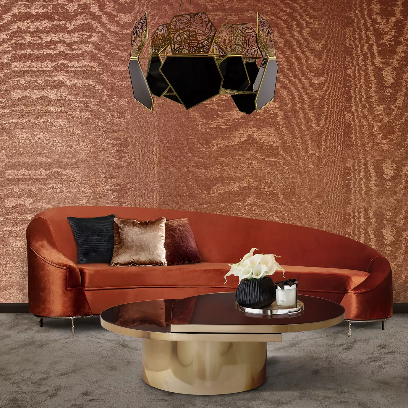Lampadario Vetro Bronzo Hypnotique