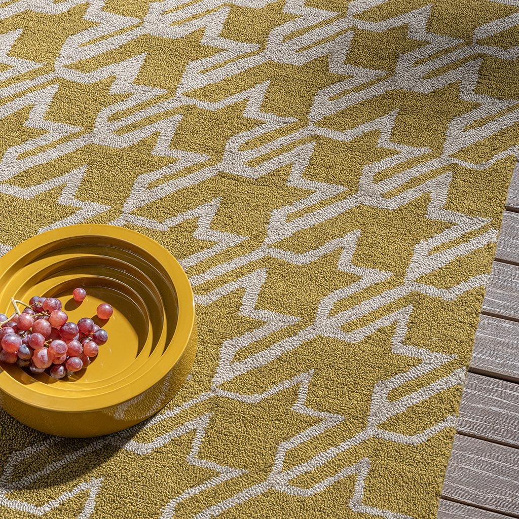 Tappeto TB Houndstooth Senape Per Esterni | Misura: 250 x 350 cm