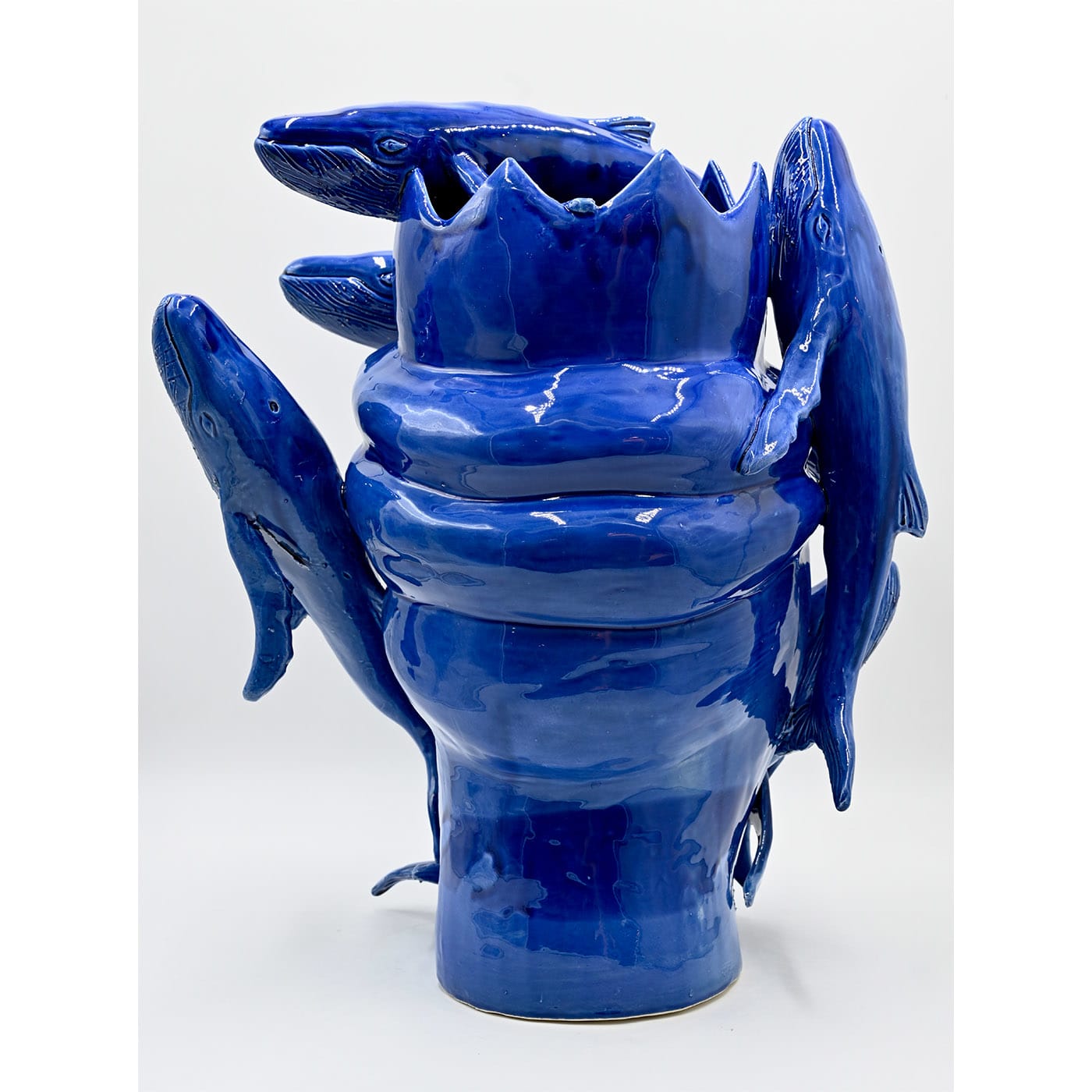 Testa di Moro Blu Lucido Scultura
