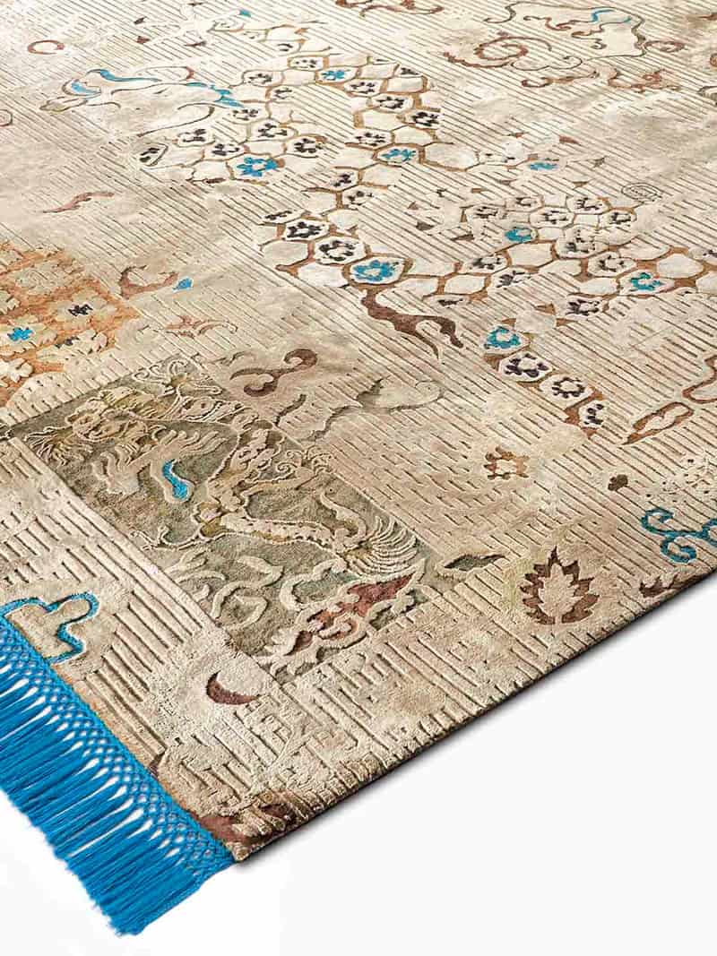 Tappeto Annodato Dragon Blu/Beige | Misura: 274 x 365 cm
