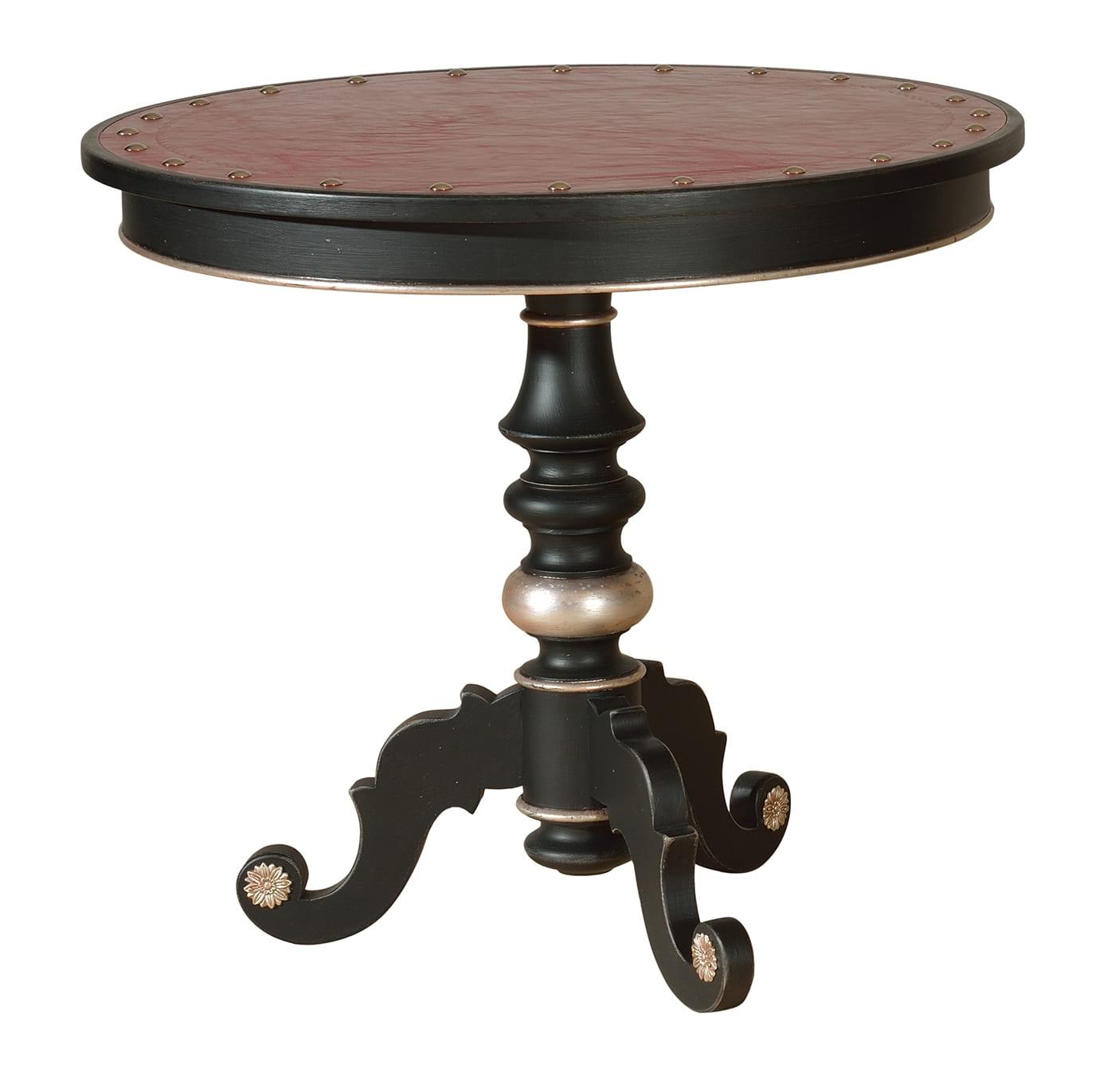 Tavolino Classico con Piano in Pelle
