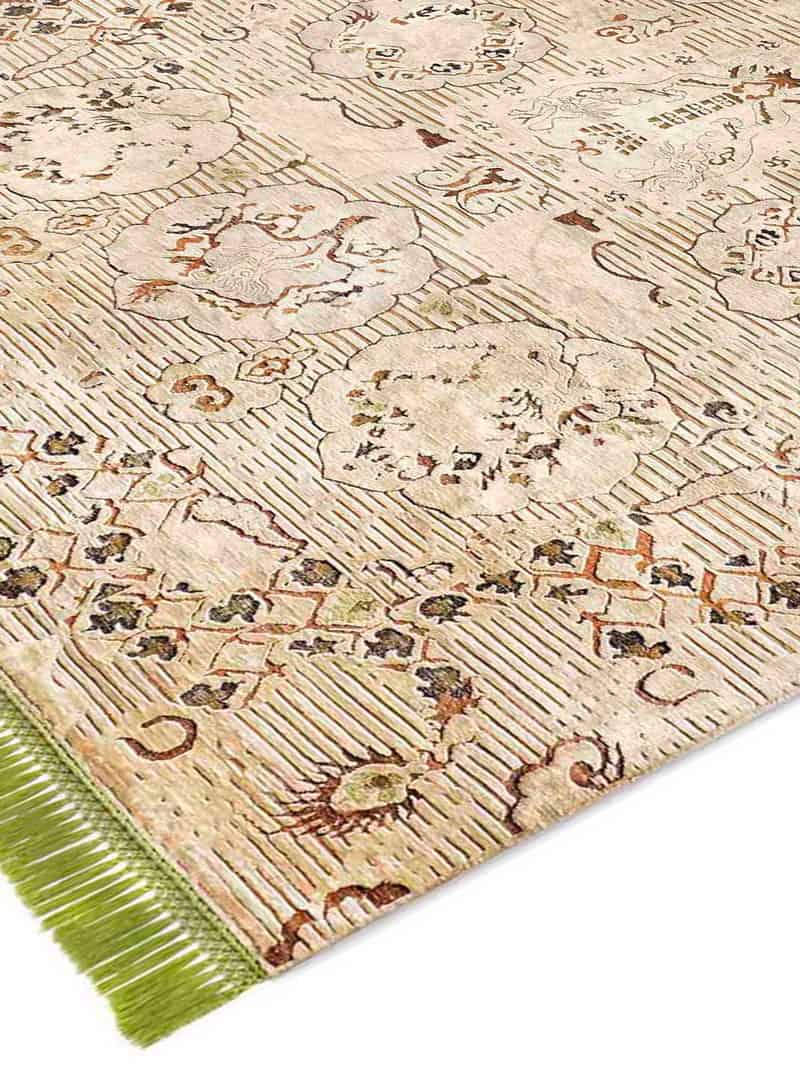Tappeto Annodato Dragon Verde/Beige | Misura: 274 x 365 cm