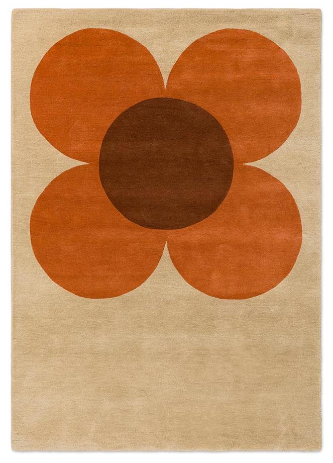 Flower Placement Pumpkin/Ecru Tappeto