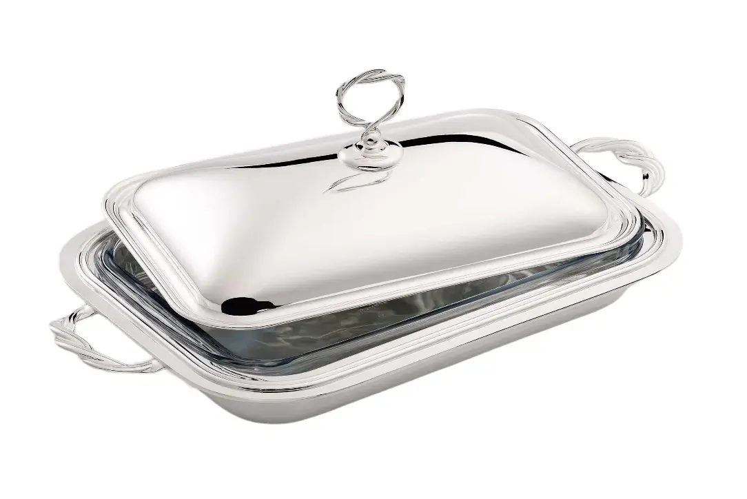 Piatto Per Verdure Rettangolare In Argento | Configurazione: Without Lid